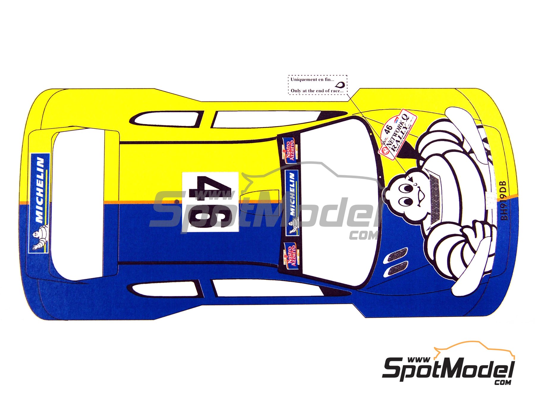 Image 6: Peugeot 206 WRC Grifone Team sponsored by Michelin - Network Q RAC Rally of Great Britain 2002 | Marking / livery in 1/24 scale manufactured by Renaissance Models (ref.&nbsp;TK24-139, also TK24/139)