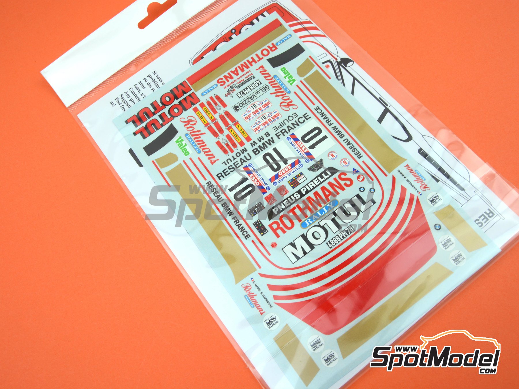 Image 8: BMW M1 Group B sponsored by Motul - Tour de Corse 1982 | Marking / livery in 1/24 scale manufactured by Renaissance Models (ref.&nbsp;TK24-152, also TK24/152)