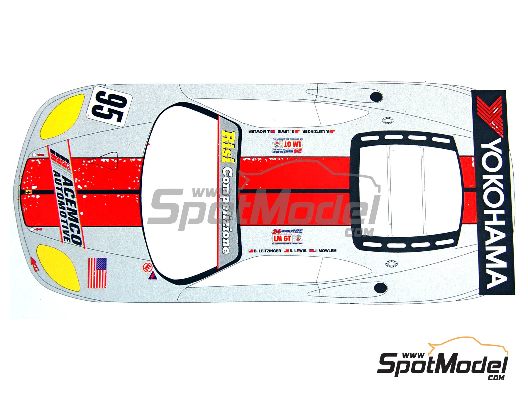 Image 2: Ferrari 360 Modena patrocinado por Risi - 24 Horas de Le Mans 2003 | Decoración en escala 1/24 fabricado por Renaissance Models (ref. TK24-162DS, tambien TK24/162DS)