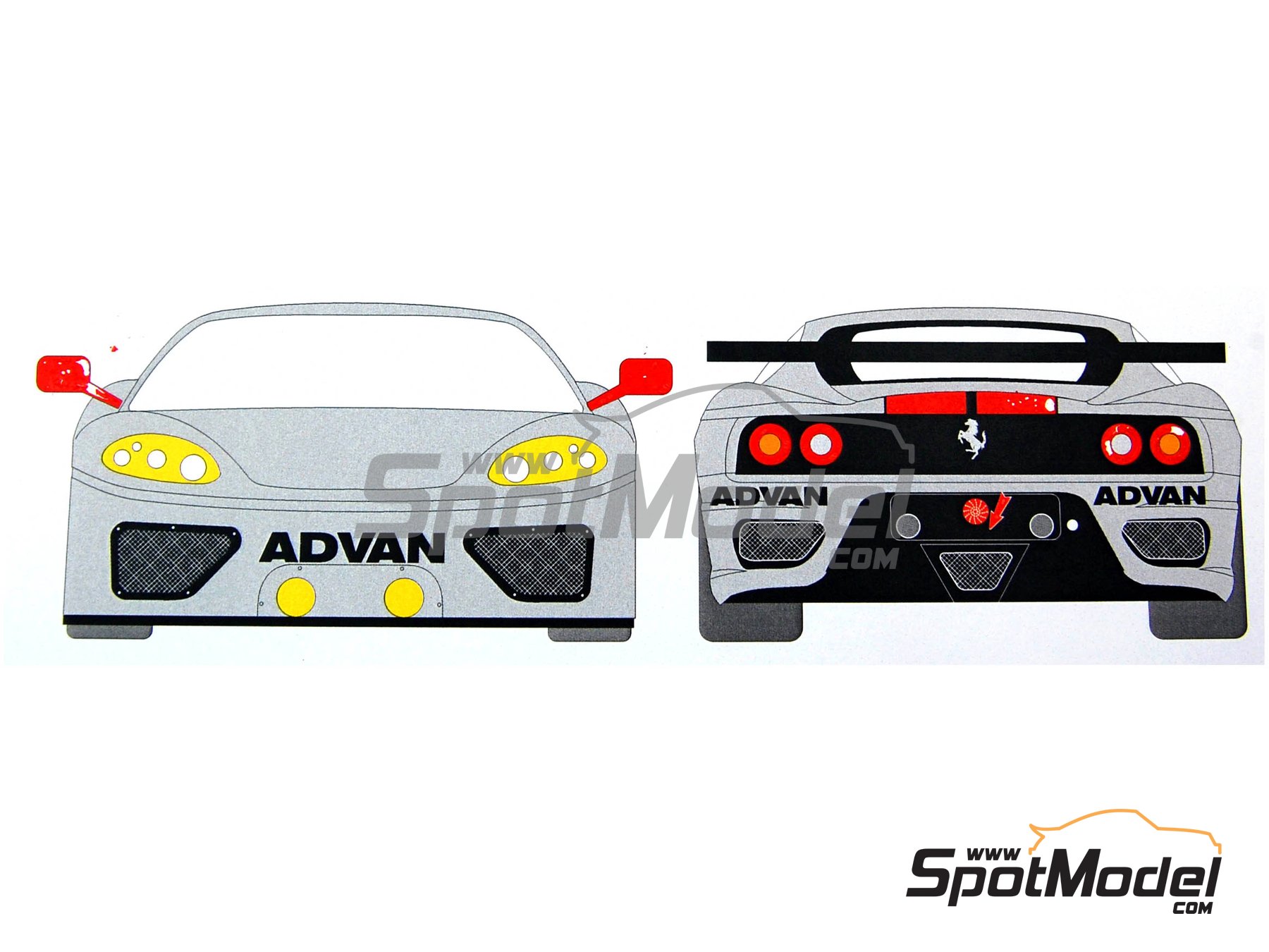 Image 3: Ferrari 360 Modena patrocinado por Risi - 24 Horas de Le Mans 2003 | Decoración en escala 1/24 fabricado por Renaissance Models (ref. TK24-162DS, tambien TK24/162DS)