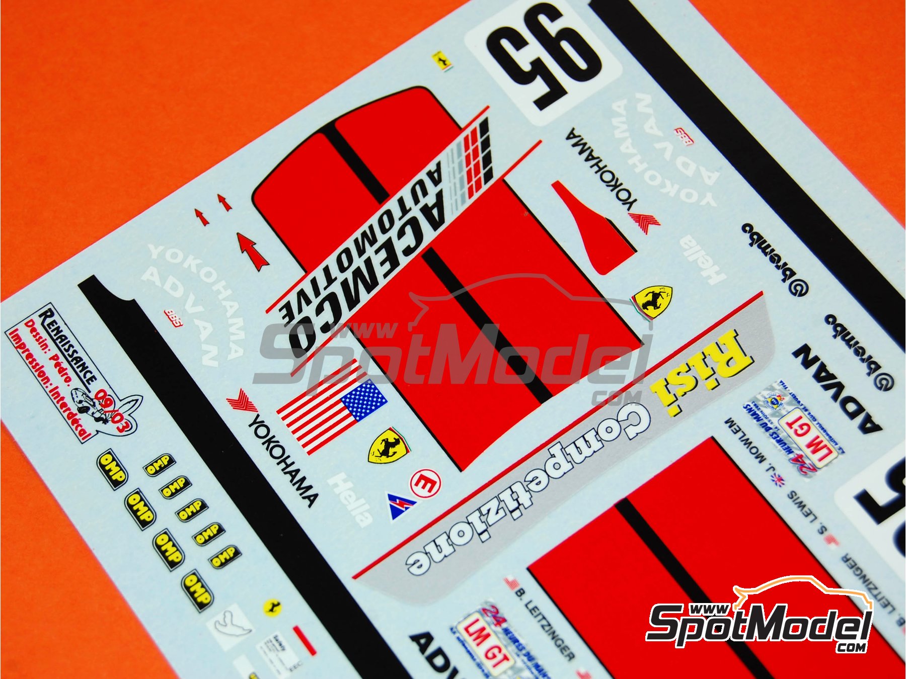 Image 9: Ferrari 360 Modena patrocinado por Risi - 24 Horas de Le Mans 2003 | Decoración en escala 1/24 fabricado por Renaissance Models (ref. TK24-162DS, tambien TK24/162DS)