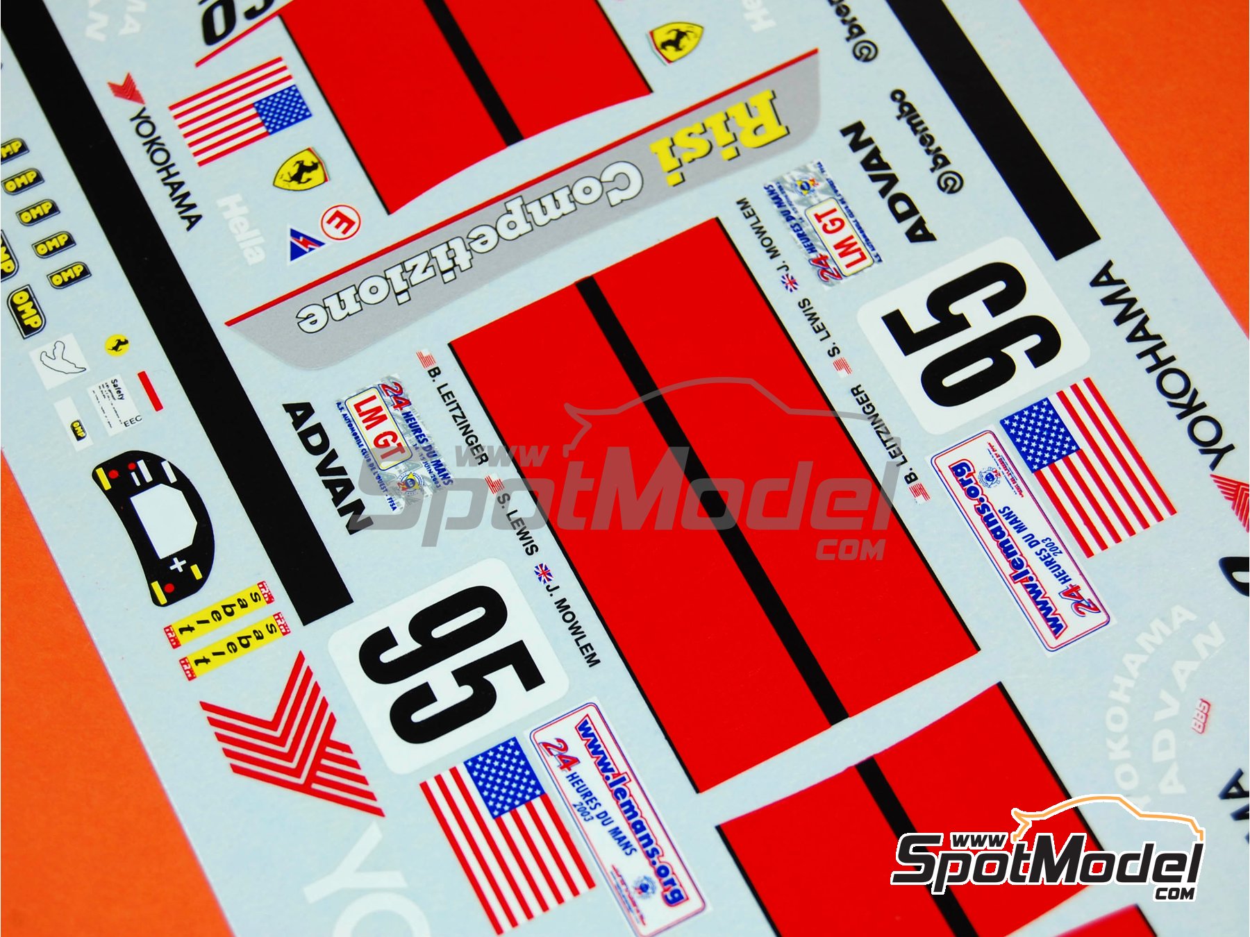 Image 10: Ferrari 360 Modena patrocinado por Risi - 24 Horas de Le Mans 2003 | Decoración en escala 1/24 fabricado por Renaissance Models (ref. TK24-162DS, tambien TK24/162DS)