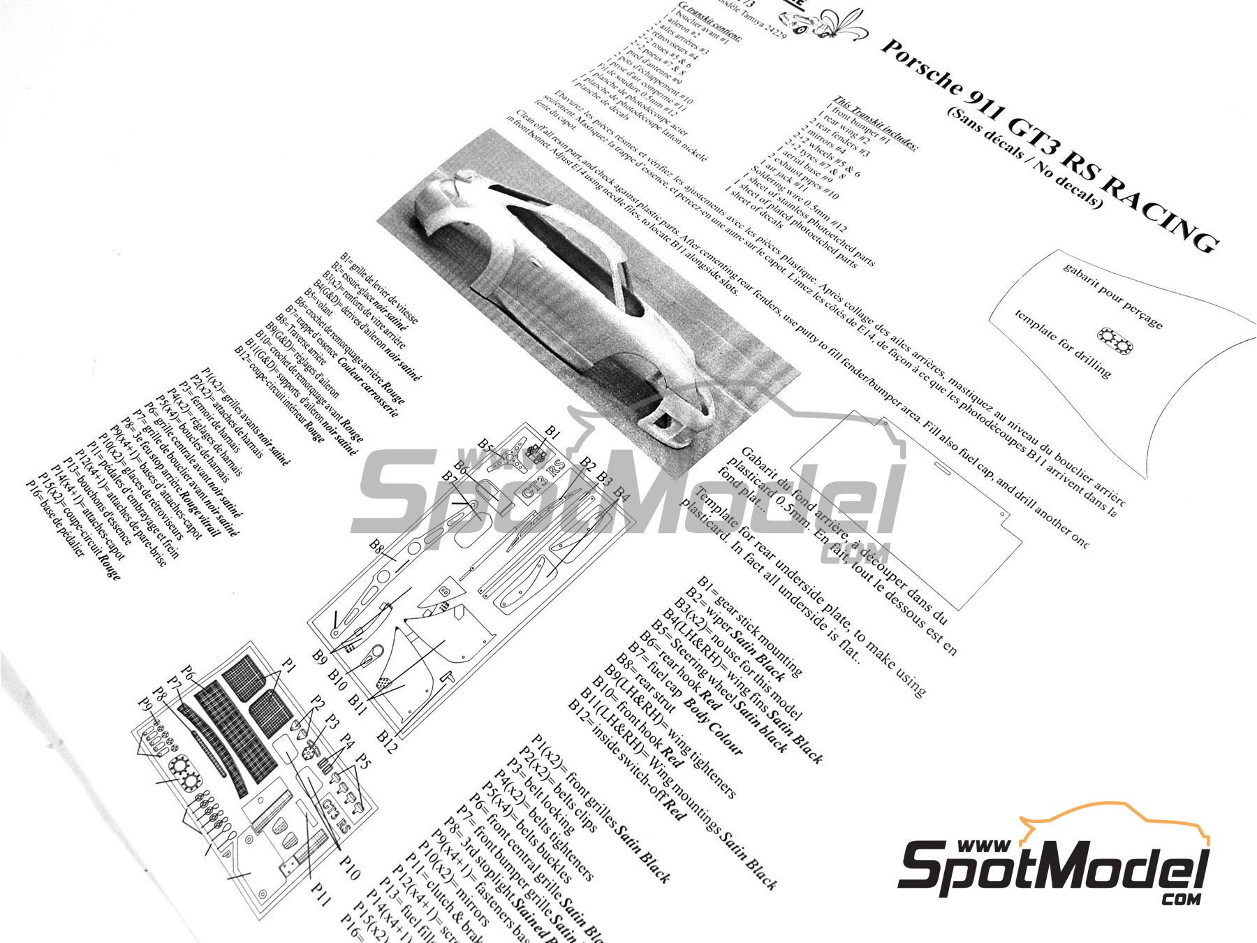 Image 1: Porsche 911 GT3 RS Racing | Transkit in 1/24 scale manufactured by Renaissance Models (ref. TK24-173, also TK24/173)