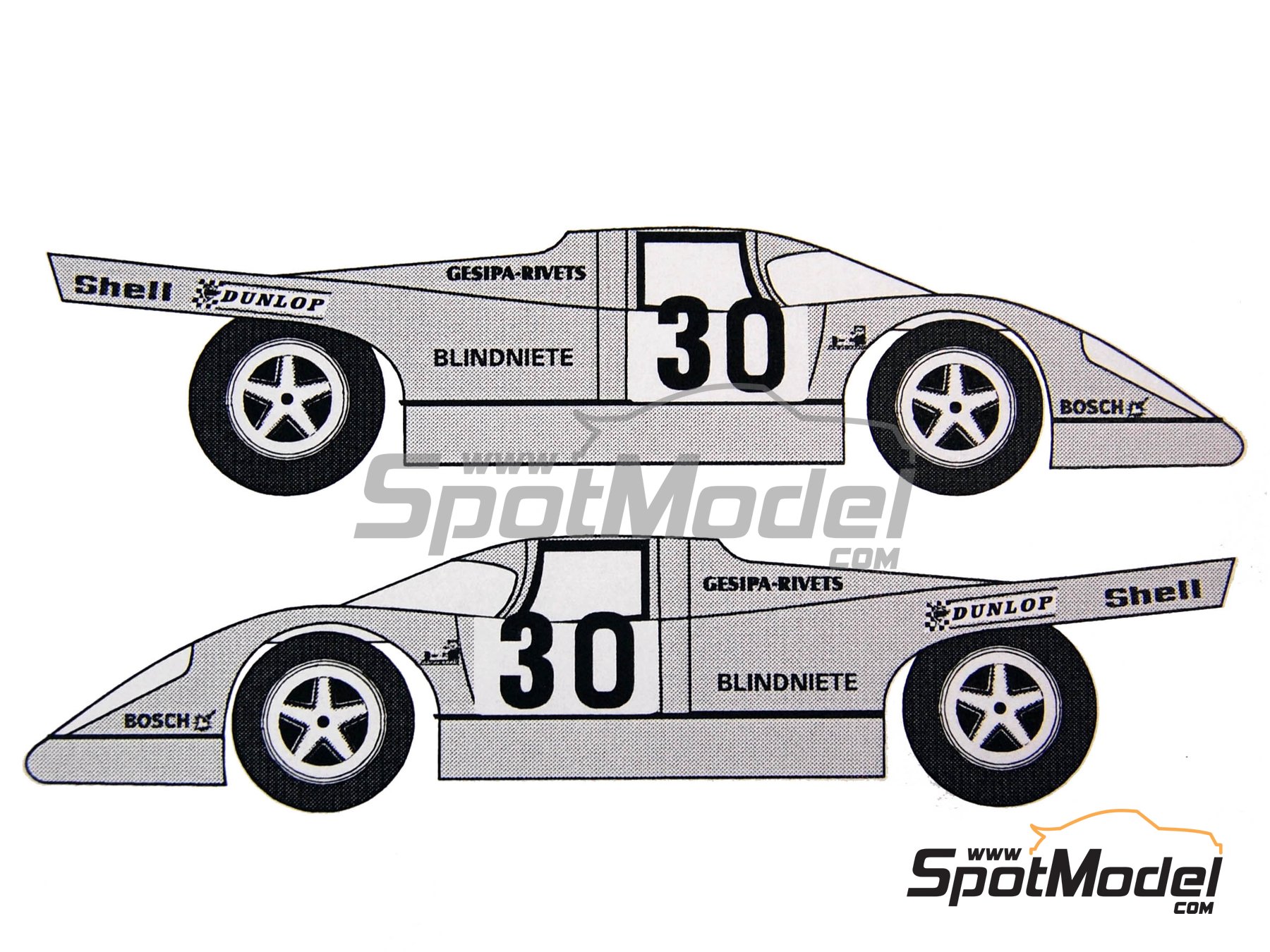 Image 6: Porsche 917K Equipo Gesipa - 1000 Kms de SPA Francorchamps, 1000 Kms de Paris Autodrome de Linas-Montlhéry 1970 | Decoración en escala 1/24 fabricado por Renaissance Models (ref. TK24-191, tambien TK24/191)