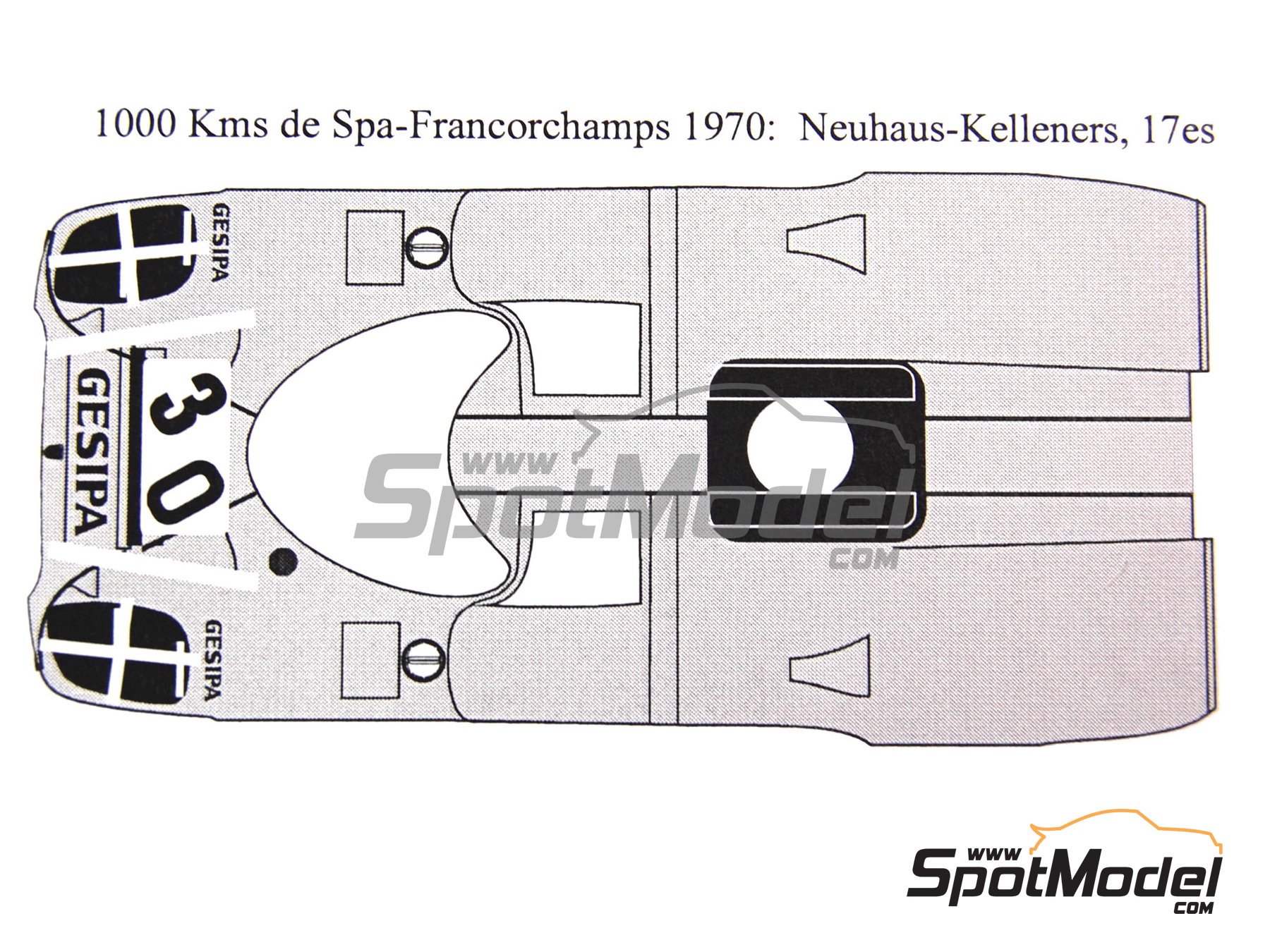 Image 7: Porsche 917K Equipo Gesipa - 1000 Kms de SPA Francorchamps, 1000 Kms de Paris Autodrome de Linas-Montlhéry 1970 | Decoración en escala 1/24 fabricado por Renaissance Models (ref. TK24-191, tambien TK24/191)