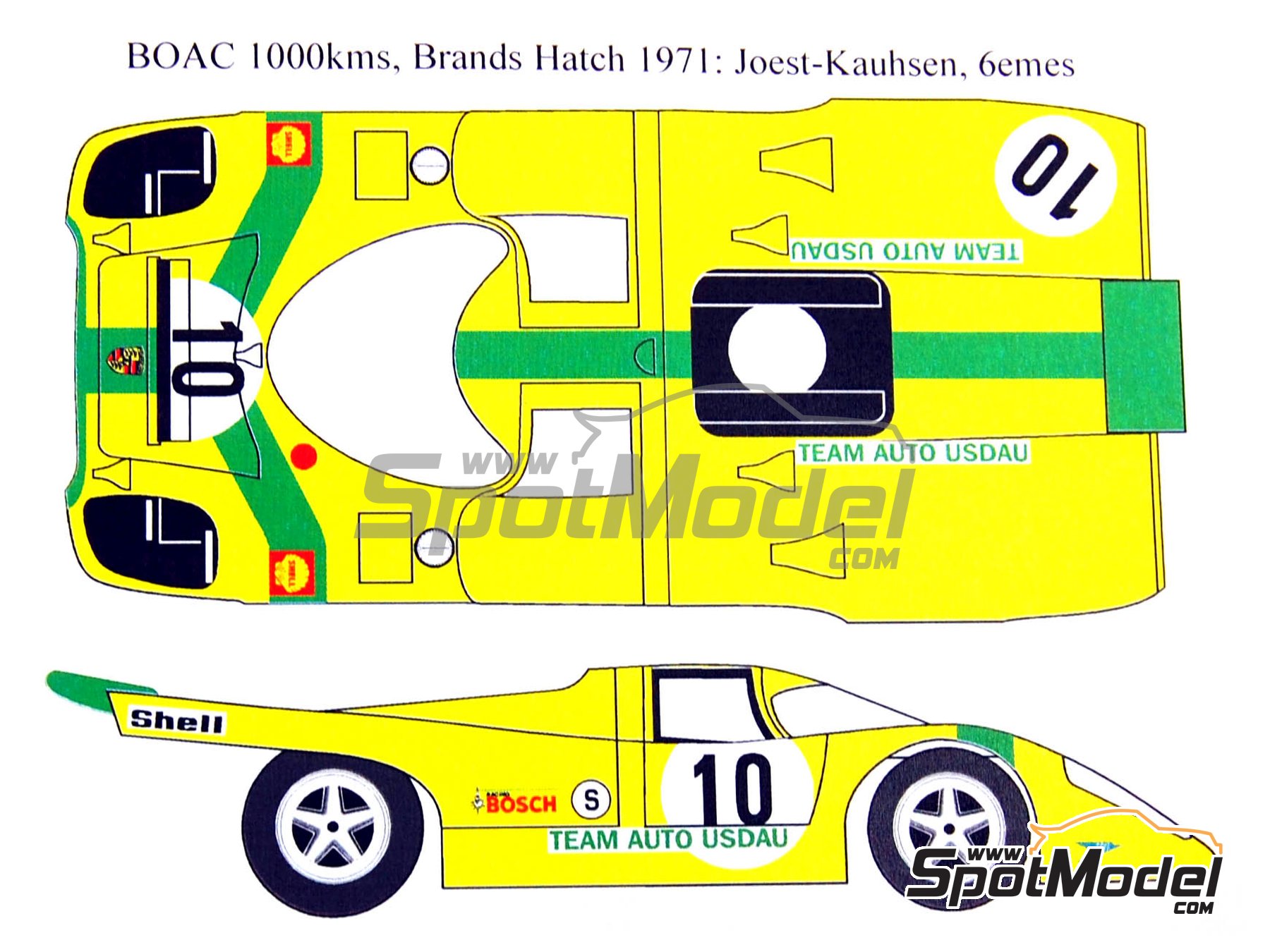 Image 3: Porsche 917K Usdau Brands Team - N&uuml;rburgring 1000 Kilometres 1971 | Marking / livery in 1/24 scale manufactured by Renaissance Models (ref.&nbsp;TK24-192, also TK24/192)