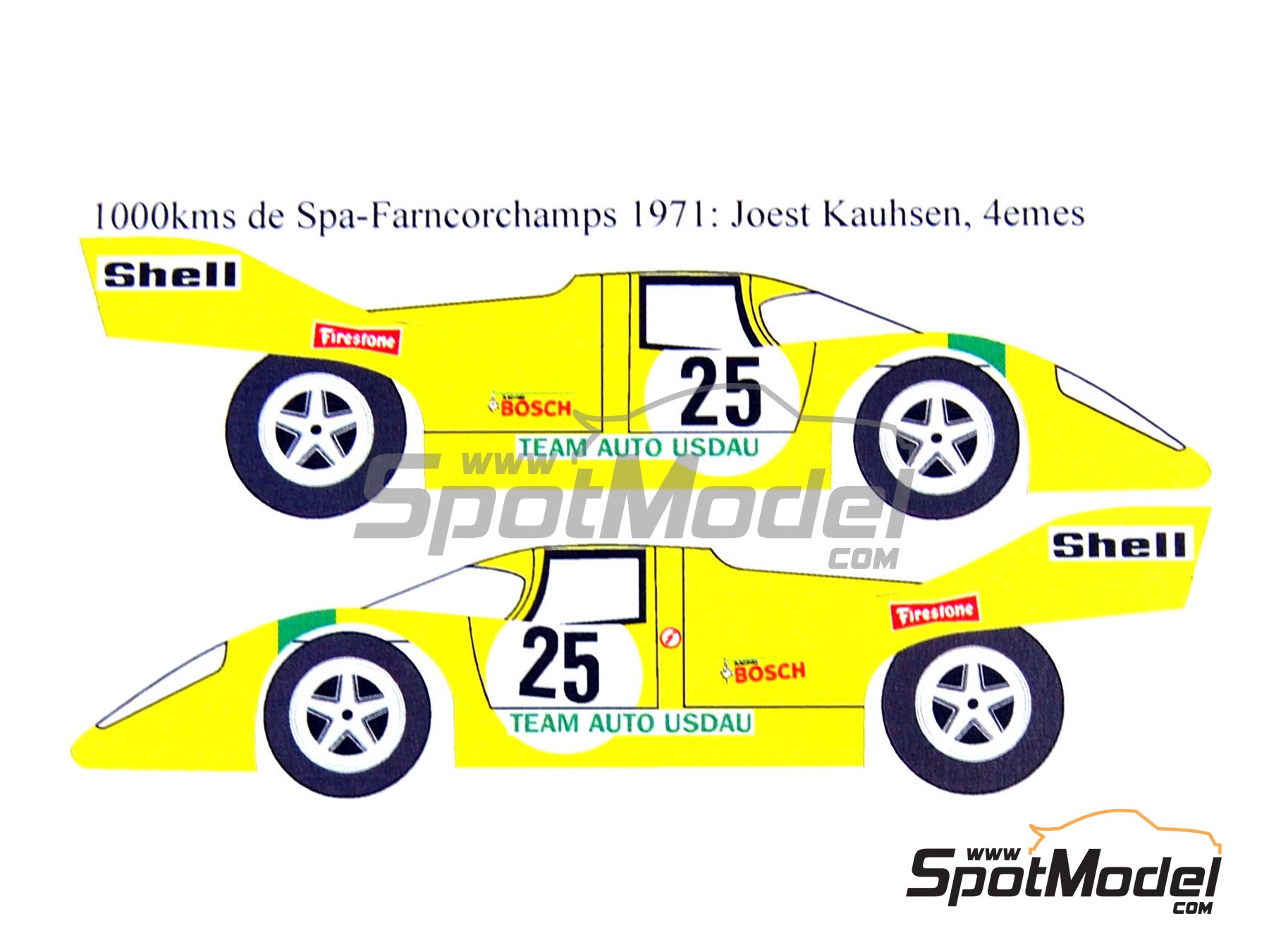 Image 4: Porsche 917K Usdau Brands Team - N&uuml;rburgring 1000 Kilometres 1971 | Marking / livery in 1/24 scale manufactured by Renaissance Models (ref.&nbsp;TK24-192, also TK24/192)