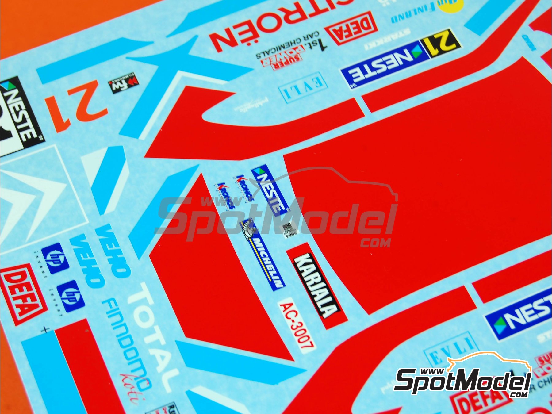 Image 4: Citroen Xsara WRC Kronos Racing Team sponsored by Total - Neste Rally Finland 2004 | Marking / livery in 1/24 scale manufactured by Renaissance Models (ref.&nbsp;TK24-201, also TK24/201)