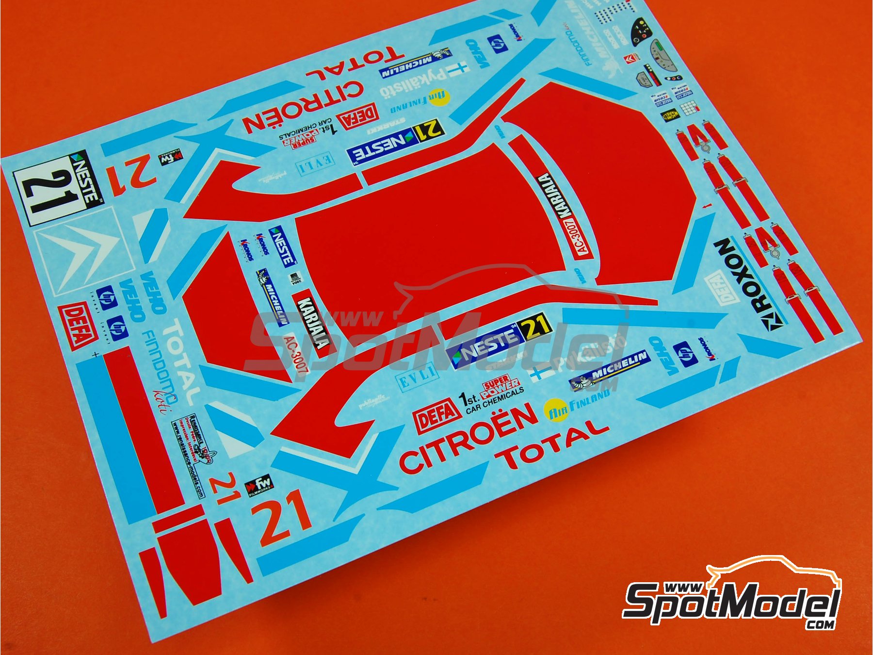 Image 6: Citroen Xsara WRC Kronos Racing Team sponsored by Total - Neste Rally Finland 2004 | Marking / livery in 1/24 scale manufactured by Renaissance Models (ref.&nbsp;TK24-201, also TK24/201)