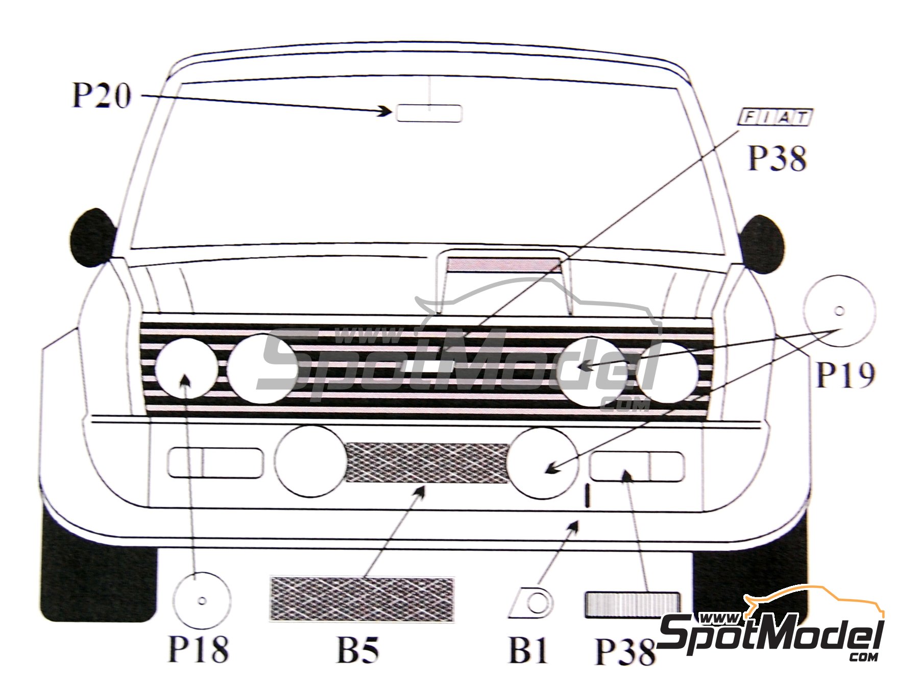 Image 3: Fiat 131 Abarth Group 4 | Detail up set in 1/24 scale manufactured by Renaissance Models (ref.&nbsp;TK24-202, also TK24/202)