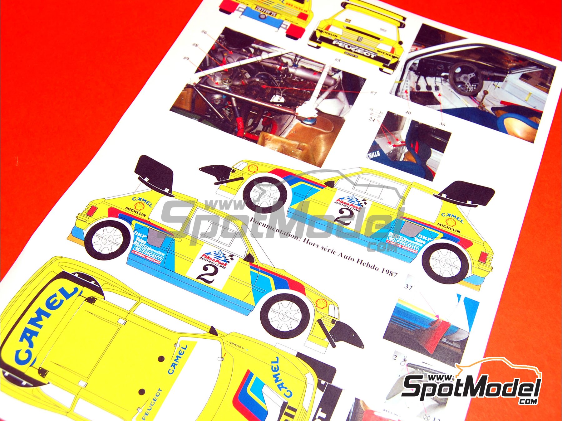 Image 5: Peugeot 205 Turbo 16 sponsored by Camel Shell - Pikes Peak Climb Hill Race 1987 | Marking / livery in 1/24 scale manufactured by Renaissance Models (ref.&nbsp;TK24-206, also TK24/206)