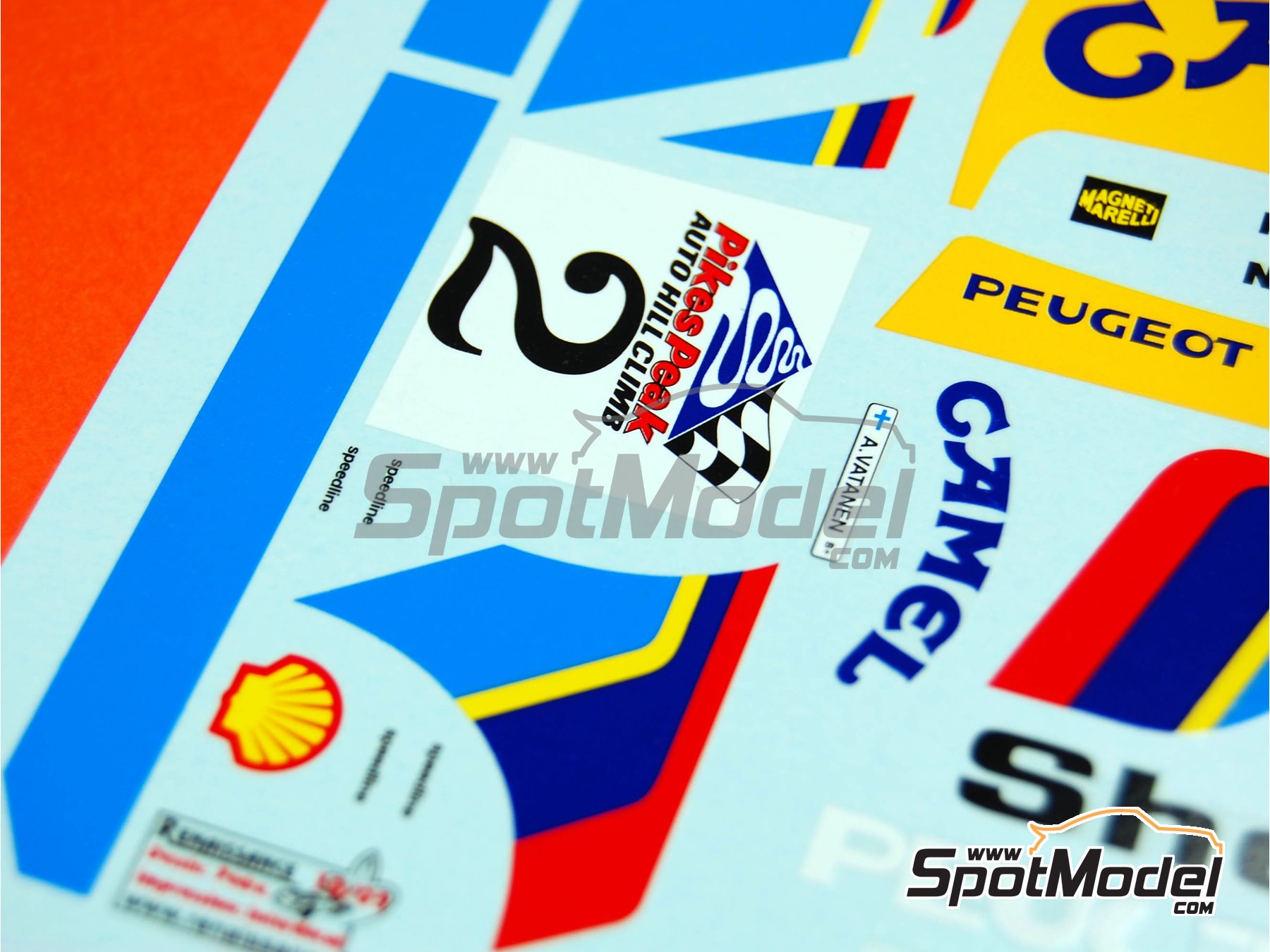 Image 11: Peugeot 205 Turbo 16 sponsored by Camel Shell - Pikes Peak Climb Hill Race 1987 | Marking / livery in 1/24 scale manufactured by Renaissance Models (ref.&nbsp;TK24-206, also TK24/206)