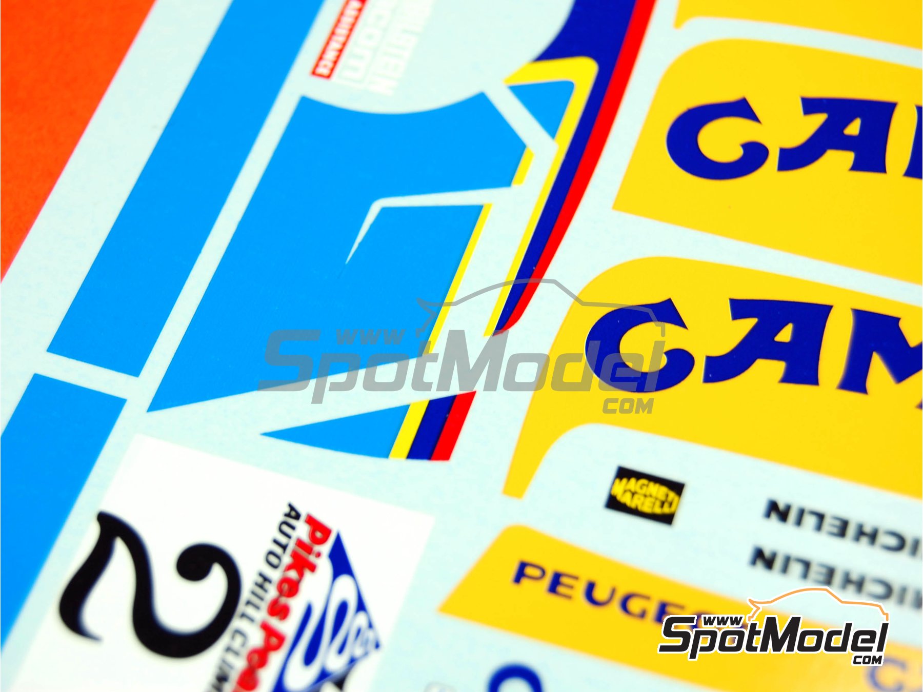 Image 12: Peugeot 205 Turbo 16 sponsored by Camel Shell - Pikes Peak Climb Hill Race 1987 | Marking / livery in 1/24 scale manufactured by Renaissance Models (ref.&nbsp;TK24-206, also TK24/206)