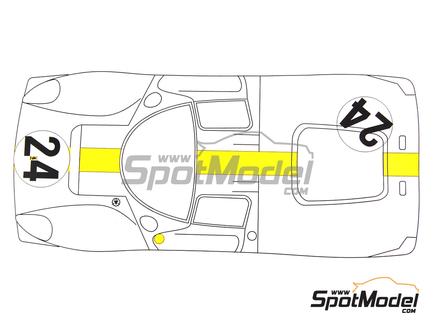 Image 6: Ferrari 330 P4 SPA Ferrari SEFAC Team - 24 Hours Le Mans 1967 | Marking / livery in 1/24 scale manufactured by Renaissance Models (ref.&nbsp;TK24-209, also TK24/209)