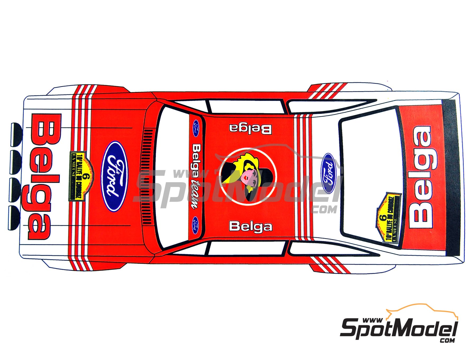 Image 4: Ford Escort Mk. II RS 1800 sponsored by Belga - Condroz Rally - Rallye du Condroz 1983 | Marking / livery in 1/24 scale manufactured by Renaissance Models (ref.&nbsp;TK24-220, also TK24/220)