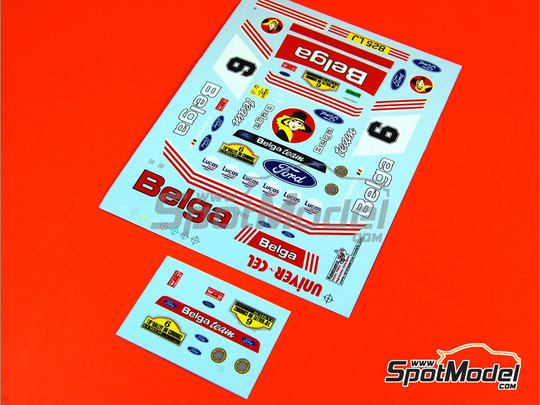 Image 5: Ford Escort Mk. II RS 1800 sponsored by Belga - Condroz Rally - Rallye du Condroz 1983 | Marking / livery in 1/24 scale manufactured by Renaissance Models (ref.&nbsp;TK24-220, also TK24/220)