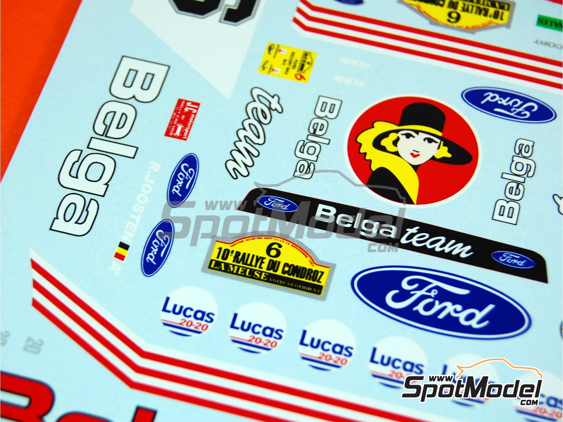 Image 7: Ford Escort Mk. II RS 1800 sponsored by Belga - Condroz Rally - Rallye du Condroz 1983 | Marking / livery in 1/24 scale manufactured by Renaissance Models (ref.&nbsp;TK24-220, also TK24/220)