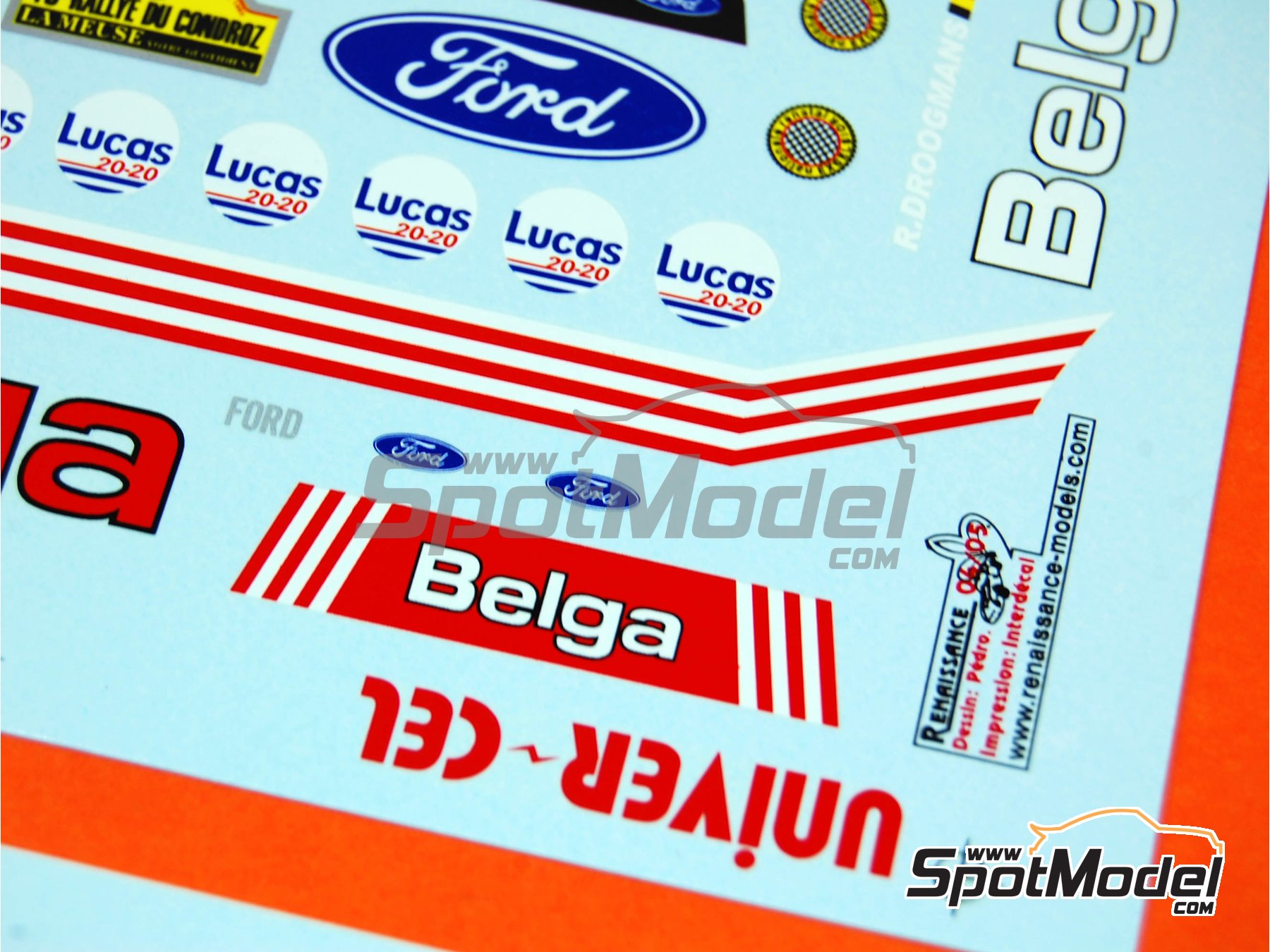 Image 8: Ford Escort Mk. II RS 1800 sponsored by Belga - Condroz Rally - Rallye du Condroz 1983 | Marking / livery in 1/24 scale manufactured by Renaissance Models (ref.&nbsp;TK24-220, also TK24/220)