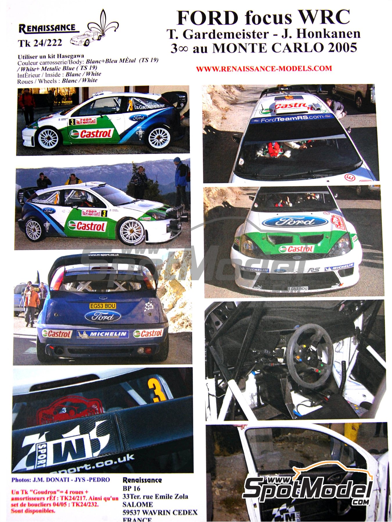 DECALS 1/18 REF 0521 FOCUS WRC DUVAL RALLYE MONTE CARLO 2003 RALLY 