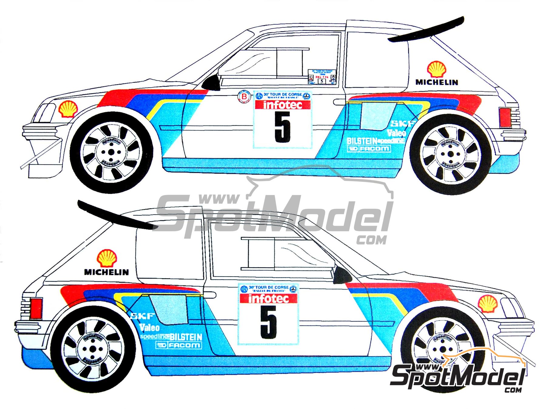 DECAL PEUGEOT 205 T16 E2 BRUNO SABY R.MONTECARLO 1986 6th 01 