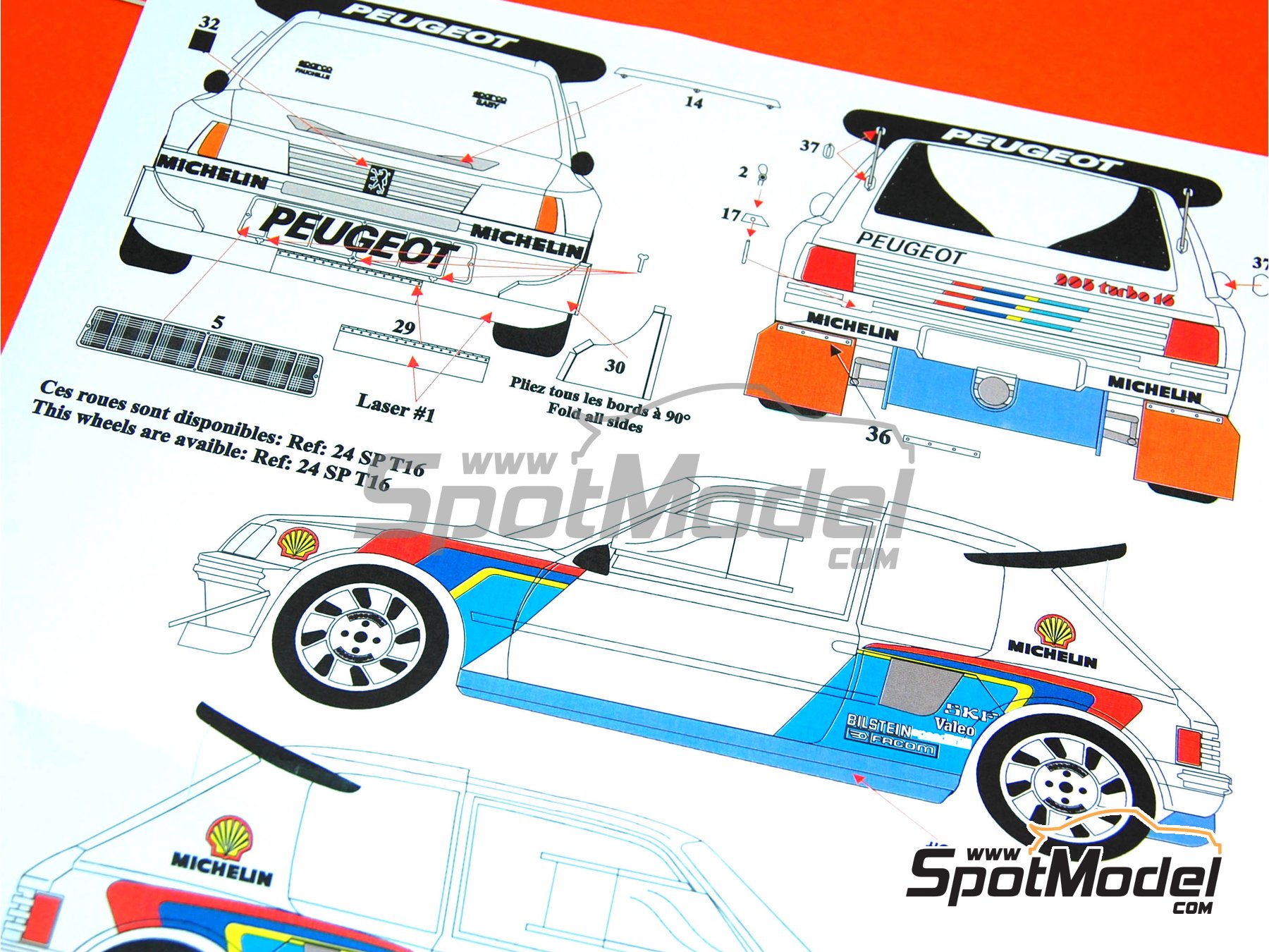 Image 2: Peugeot 205 Turbo 16 | Set de mejora y detallado en escala 1/24 fabricado por Renaissance Models (ref. TK24-231, tambien TK24/231)