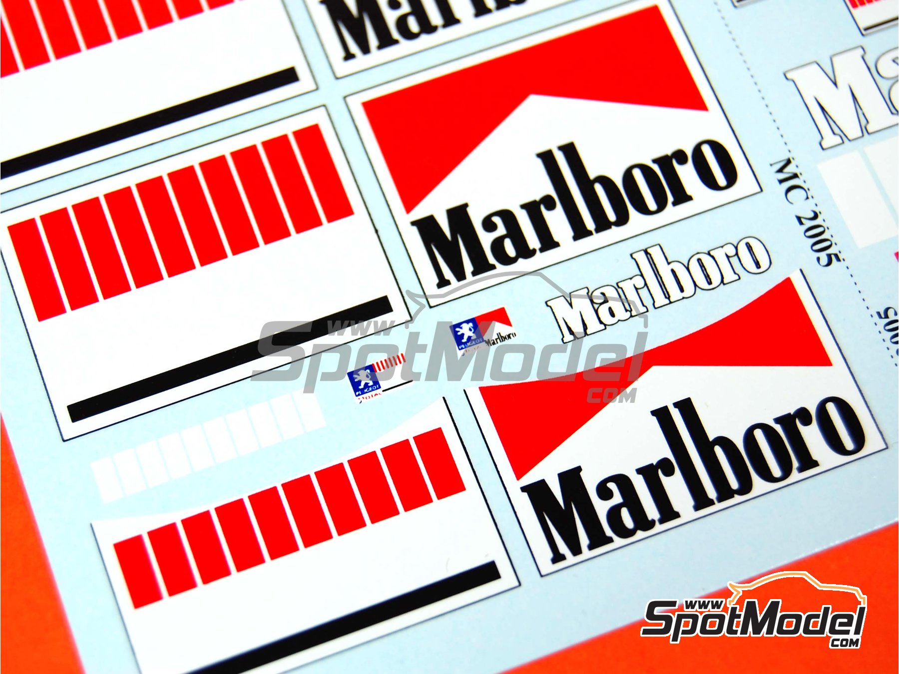 Image 3: Peugeot 307 WRC patrocinado por Marlboro - Rally de Monte Carlo - Rallye Automobile de Monte-Carlo 2005 | Decoración en escala 1/24 fabricado por Renaissance Models (ref. TK24-238, tambien TK24/238)