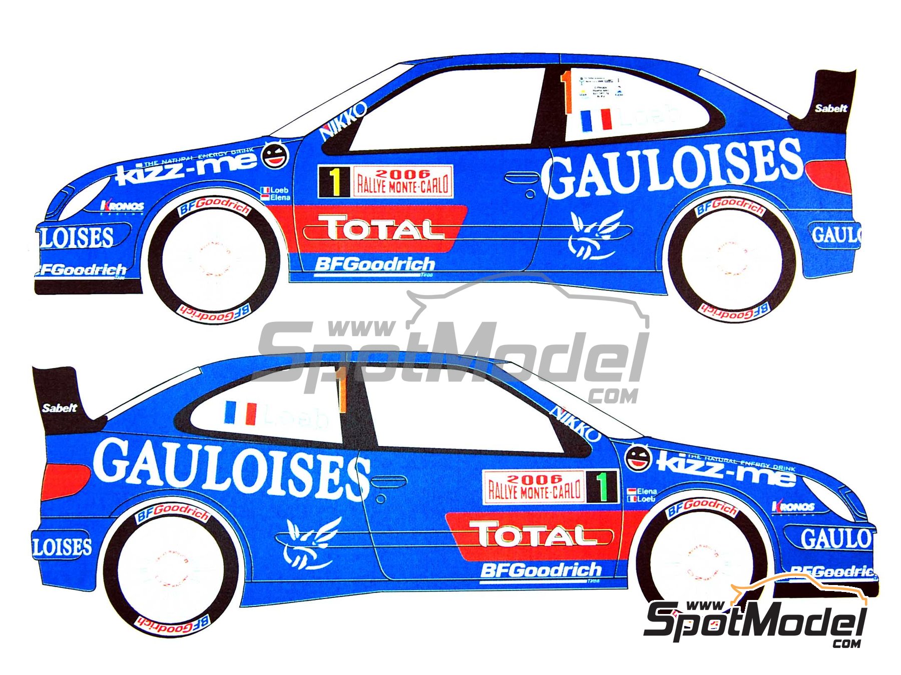 Image 1: Citroen Xsara WRC Kronos sponsored by Gauloises - Monte Carlo Rally - Rallye Automobile de Monte-Carlo 2006 | Marking / livery in 1/24 scale manufactured by Renaissance Models (ref.&nbsp;TK24-240, also TK24/240)