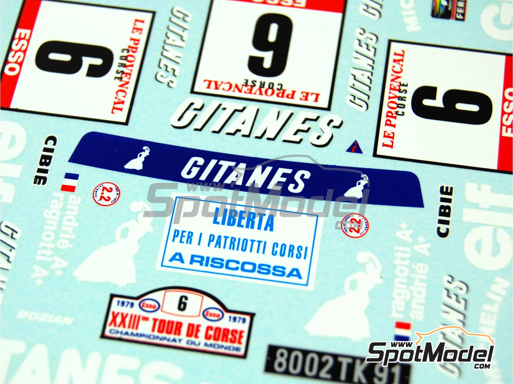 Image 1: Renault 5 Alpine Grupo 2 patrocinado por Gitanes - Rally Tour de Corse 1979 | Decoraci&oacute;n en escala&nbsp;1/24 fabricado por Renaissance Models (ref.&nbsp;TK24-249, tambien TK24/249)