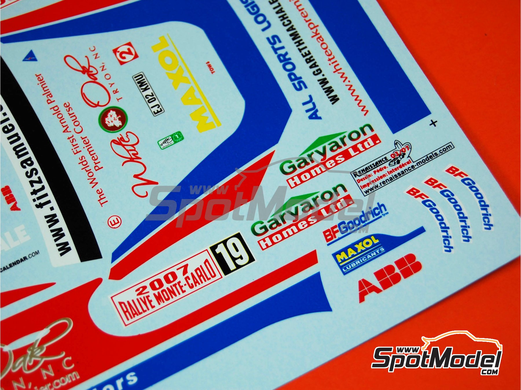 Image 3: Ford Focus RS03 WRC sponsored by Tom Hogan Motors - Monte Carlo Rally - Rallye Automobile de Monte-Carlo 2007 | Marking / livery in 1/24 scale manufactured by Renaissance Models (ref.&nbsp;TK24-254, also TK24/254)