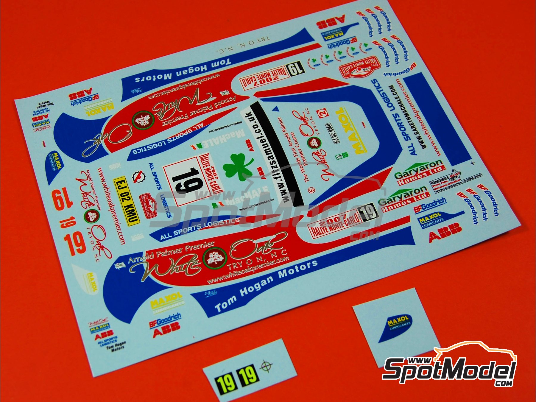 Image 8: Ford Focus RS03 WRC sponsored by Tom Hogan Motors - Monte Carlo Rally - Rallye Automobile de Monte-Carlo 2007 | Marking / livery in 1/24 scale manufactured by Renaissance Models (ref.&nbsp;TK24-254, also TK24/254)