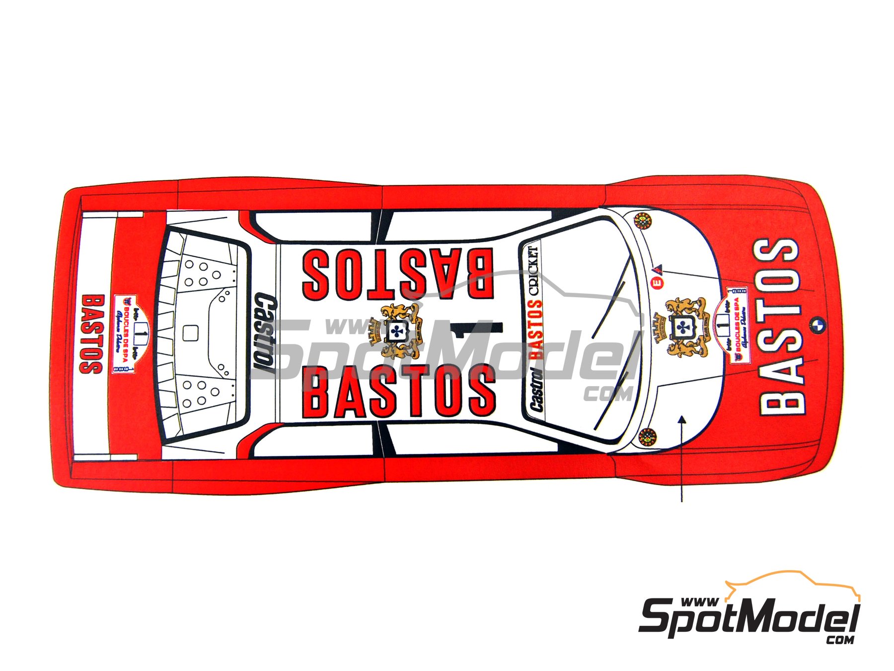 Image 2: BMW M3 E30 Prodrive Team sponsored by Bastos Castrol - Boucles de SPA 1988 | Marking / livery in 1/24 scale manufactured by Renaissance Models (ref.&nbsp;TK24-260, also TK24/260)