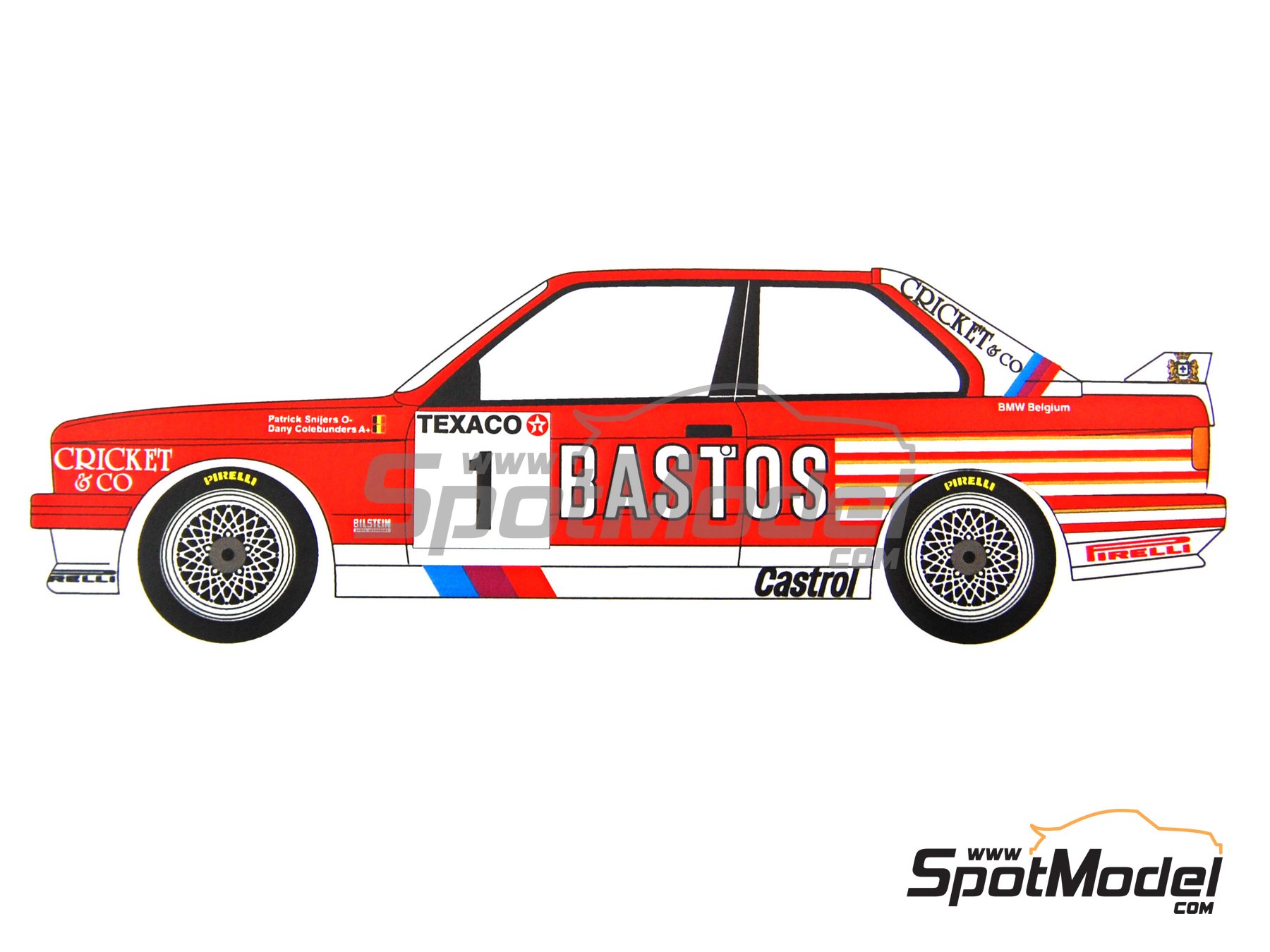 Image 4: BMW M3 E30 Prodrive Team sponsored by Bastos Castrol - Boucles de SPA 1988 | Marking / livery in 1/24 scale manufactured by Renaissance Models (ref.&nbsp;TK24-260, also TK24/260)