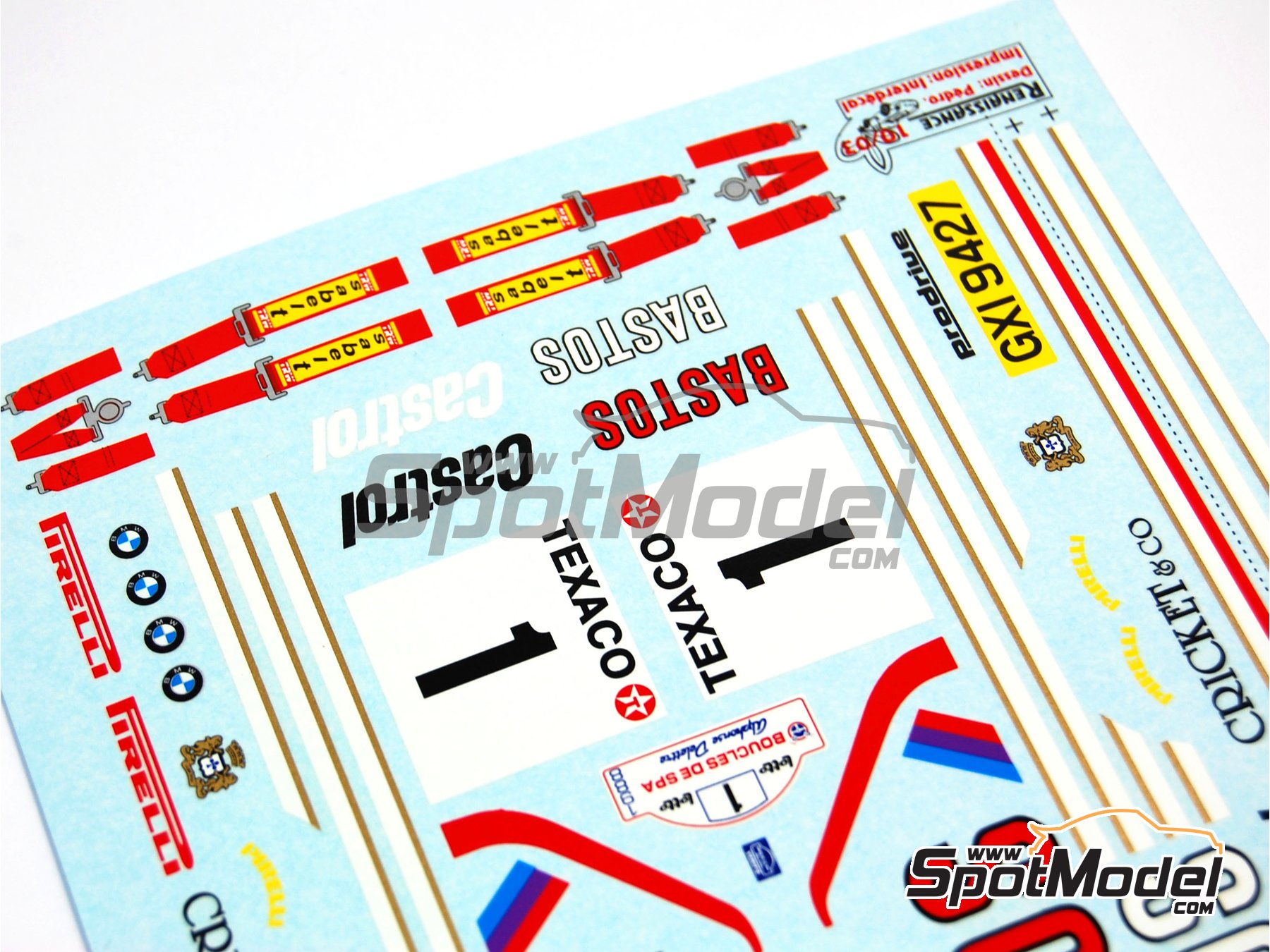 Image 6: BMW M3 E30 Prodrive Team sponsored by Bastos Castrol - Boucles de SPA 1988 | Marking / livery in 1/24 scale manufactured by Renaissance Models (ref.&nbsp;TK24-260, also TK24/260)