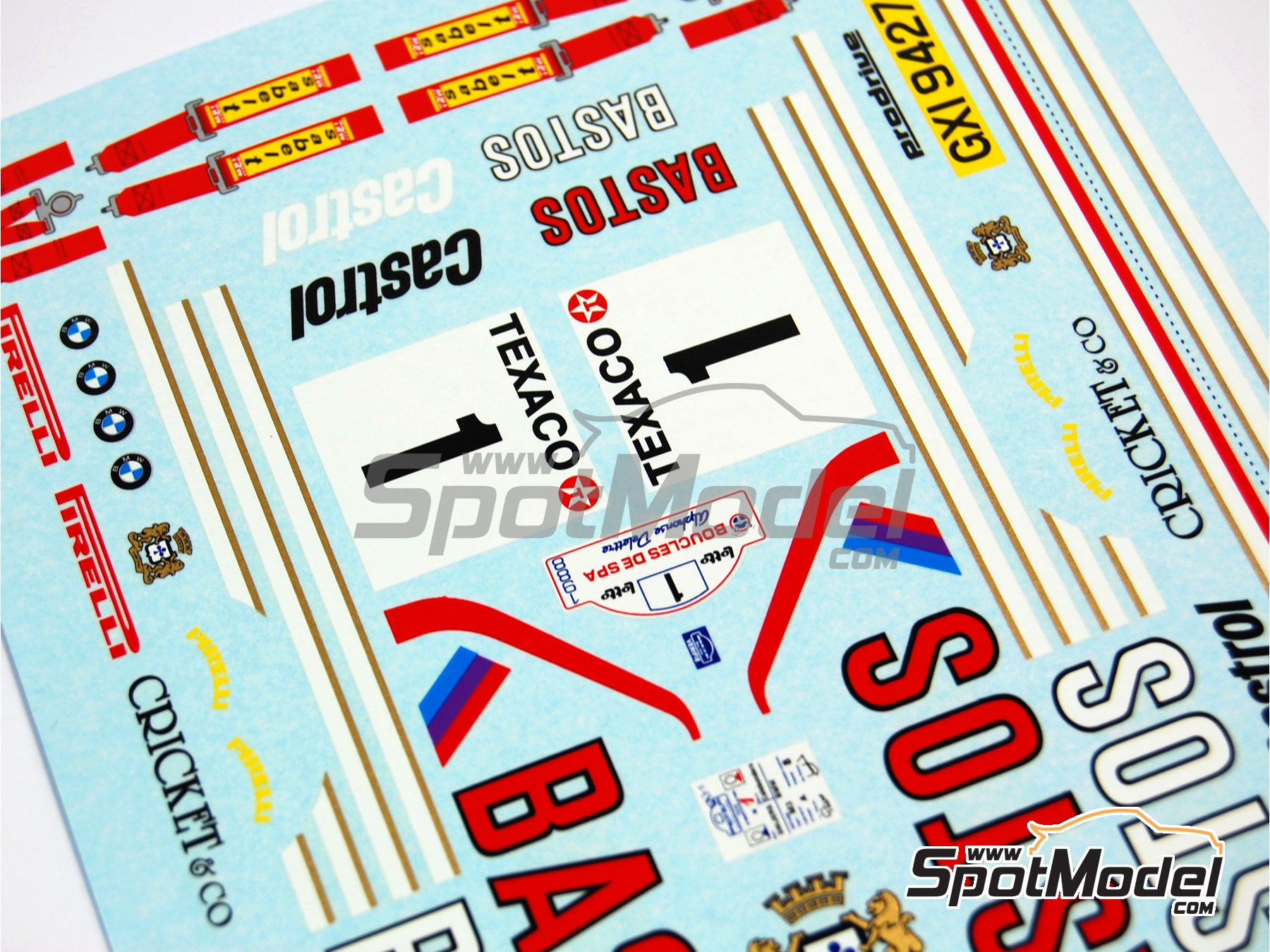 Image 7: BMW M3 E30 Prodrive Team sponsored by Bastos Castrol - Boucles de SPA 1988 | Marking / livery in 1/24 scale manufactured by Renaissance Models (ref.&nbsp;TK24-260, also TK24/260)