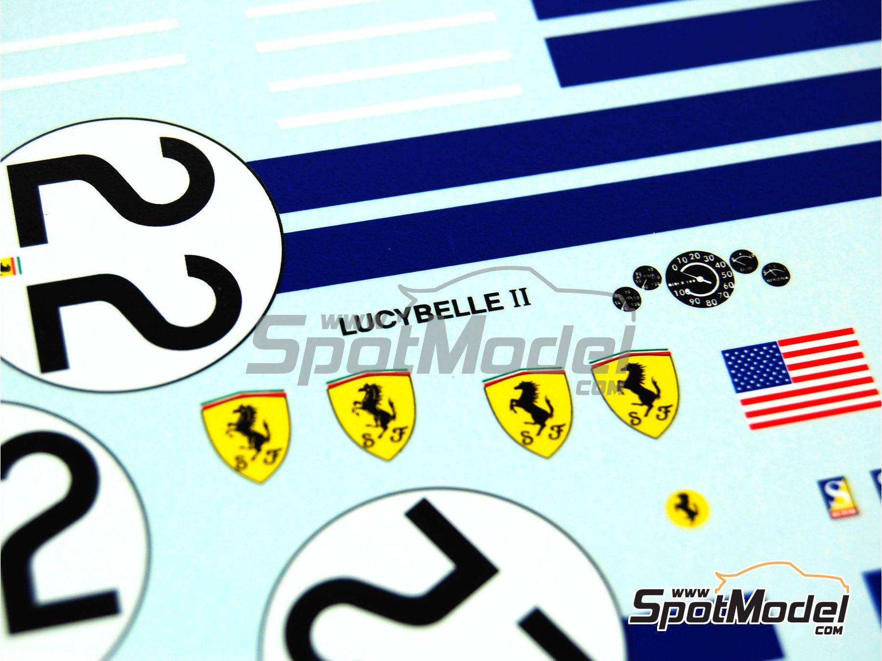 Image 3: Ferrari 250 Testa Rossa TR57 0732TR Lucybelle II - 24 Hours Le Mans 1958 | Marking / livery in 1/24 scale manufactured by Renaissance Models (ref.&nbsp;TK24-267, also TK24/267)