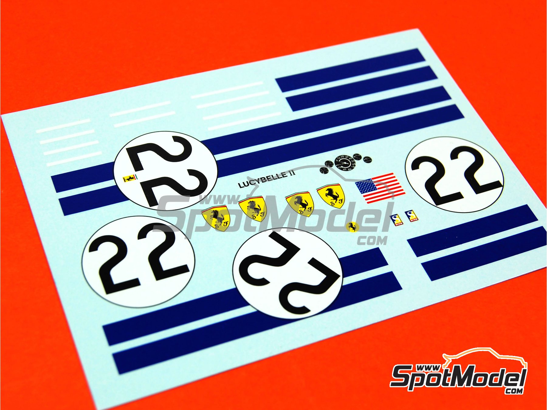 Image 4: Ferrari 250 Testa Rossa TR57 0732TR Lucybelle II - 24 Hours Le Mans 1958 | Marking / livery in 1/24 scale manufactured by Renaissance Models (ref.&nbsp;TK24-267, also TK24/267)