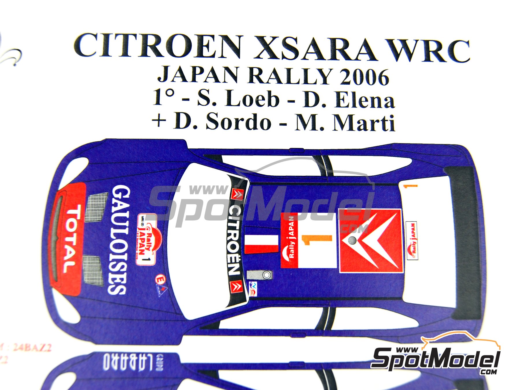 Image 3: Citroen Xsara WRC sponsored by Gauloises - Japan Rally 2006 | Marking / livery in 1/24 scale manufactured by Renaissance Models (ref.&nbsp;TK24-276, also TK24/276)