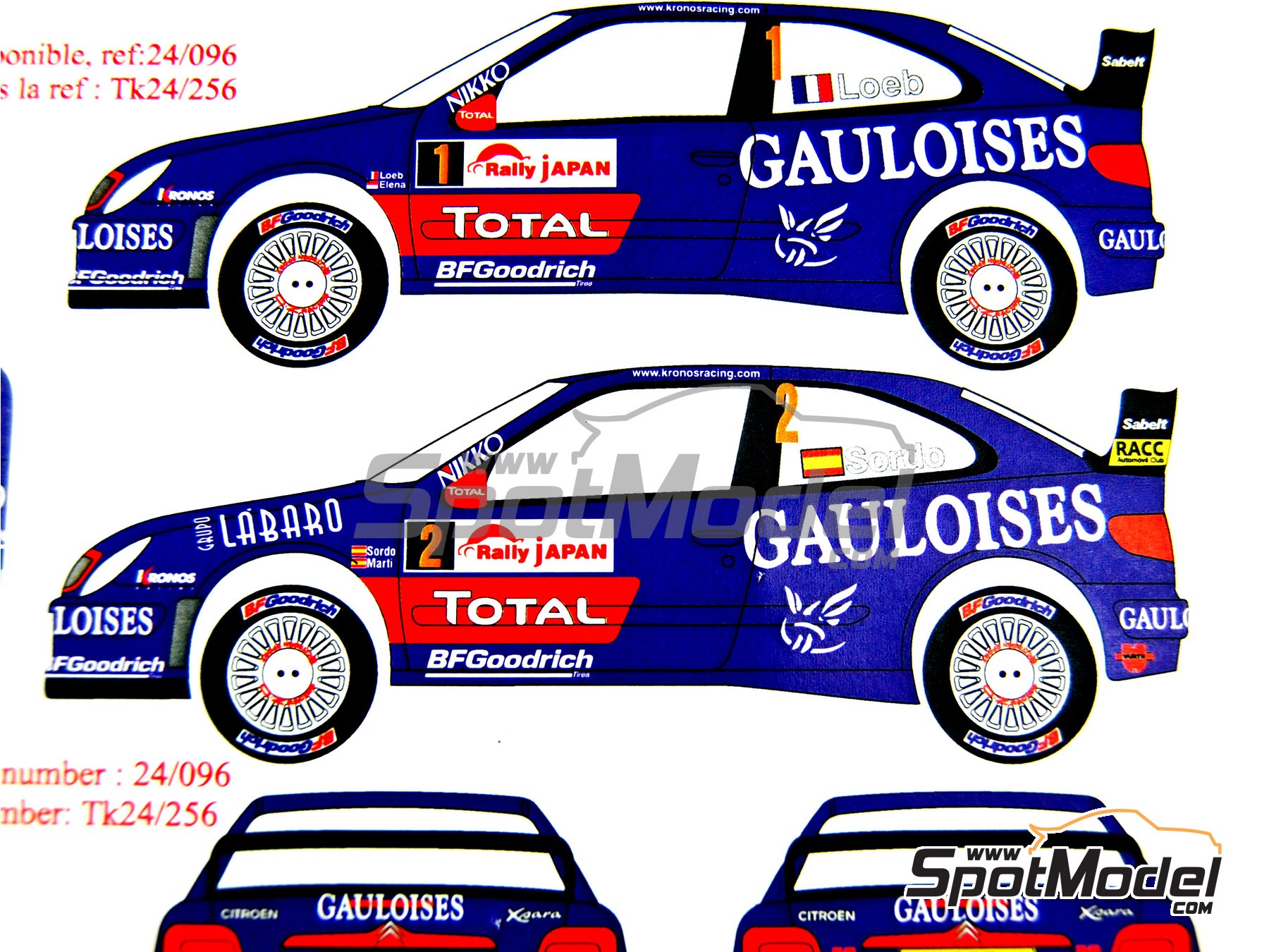 Image 6: Citroen Xsara WRC sponsored by Gauloises - Japan Rally 2006 | Marking / livery in 1/24 scale manufactured by Renaissance Models (ref.&nbsp;TK24-276, also TK24/276)