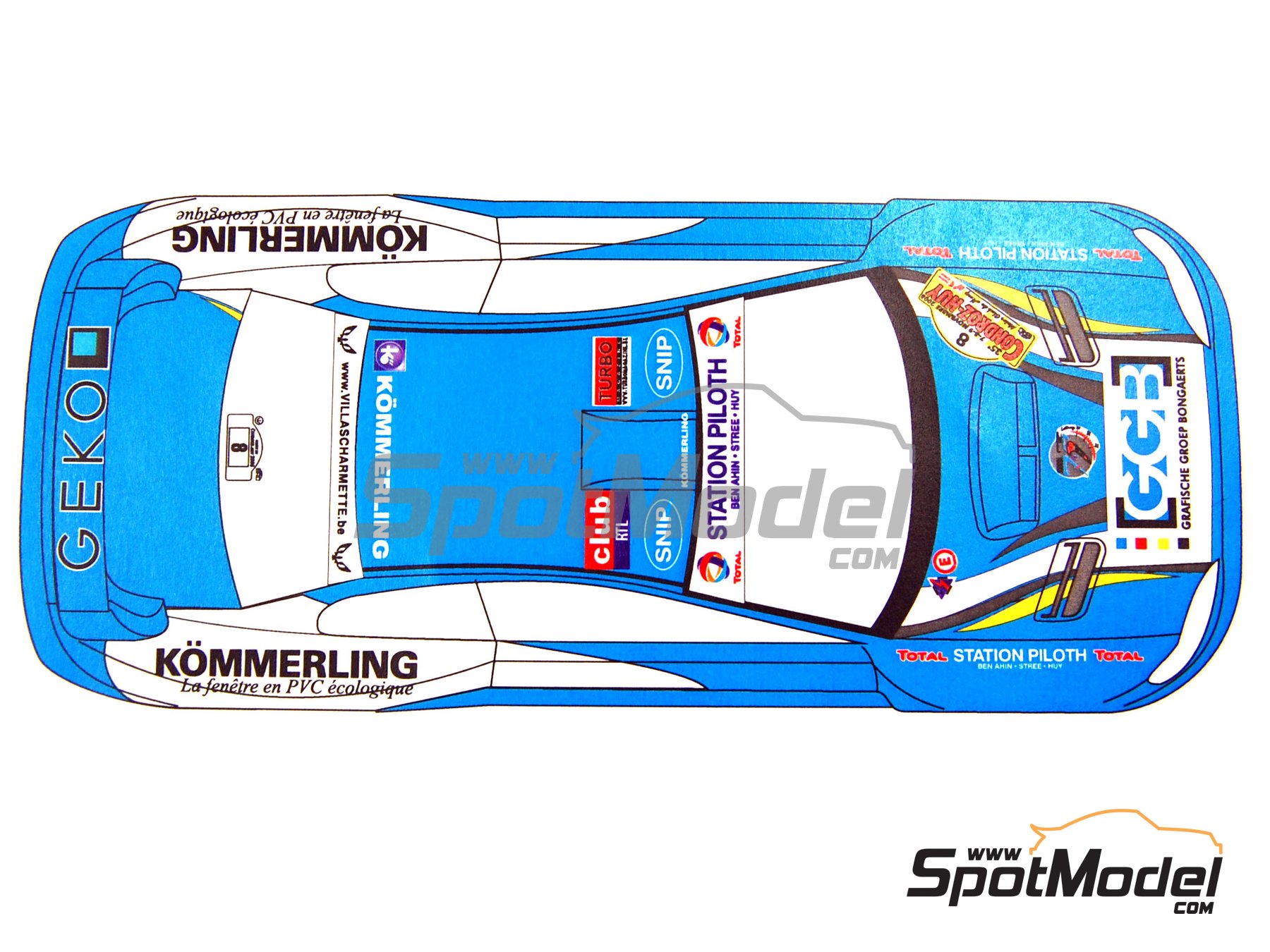 Image 3: Subaru Impreza WRC Equipo BMA patrocinado por Geko Grafix - Rally Condroz de Bélgica - Rallye du Condroz 2008 | Decoración en escala 1/24 fabricado por Renaissance Models (ref. TK24-281, tambien TK24/281)