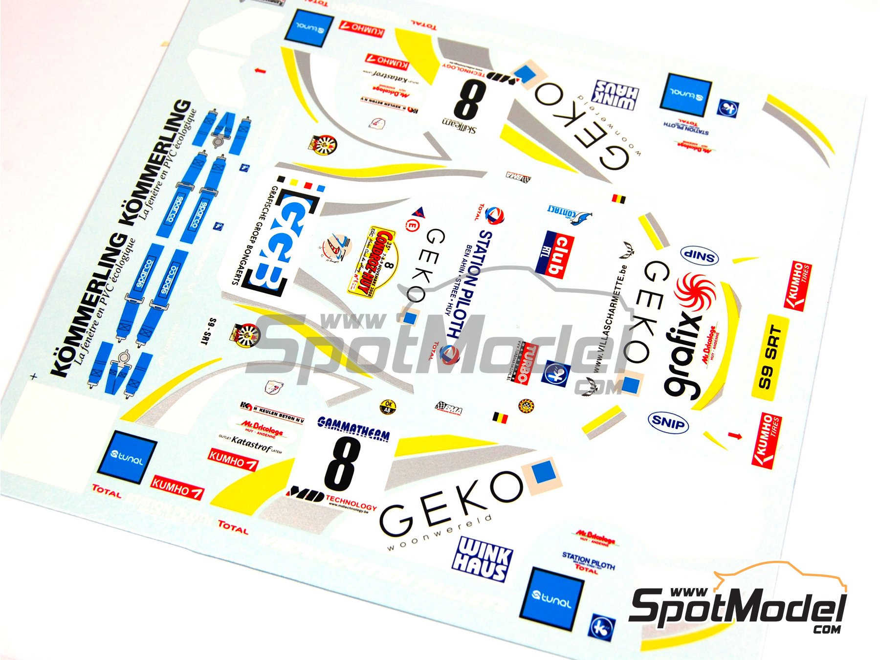 Image 4: Subaru Impreza WRC Equipo BMA patrocinado por Geko Grafix - Rally Condroz de Bélgica - Rallye du Condroz 2008 | Decoración en escala 1/24 fabricado por Renaissance Models (ref. TK24-281, tambien TK24/281)