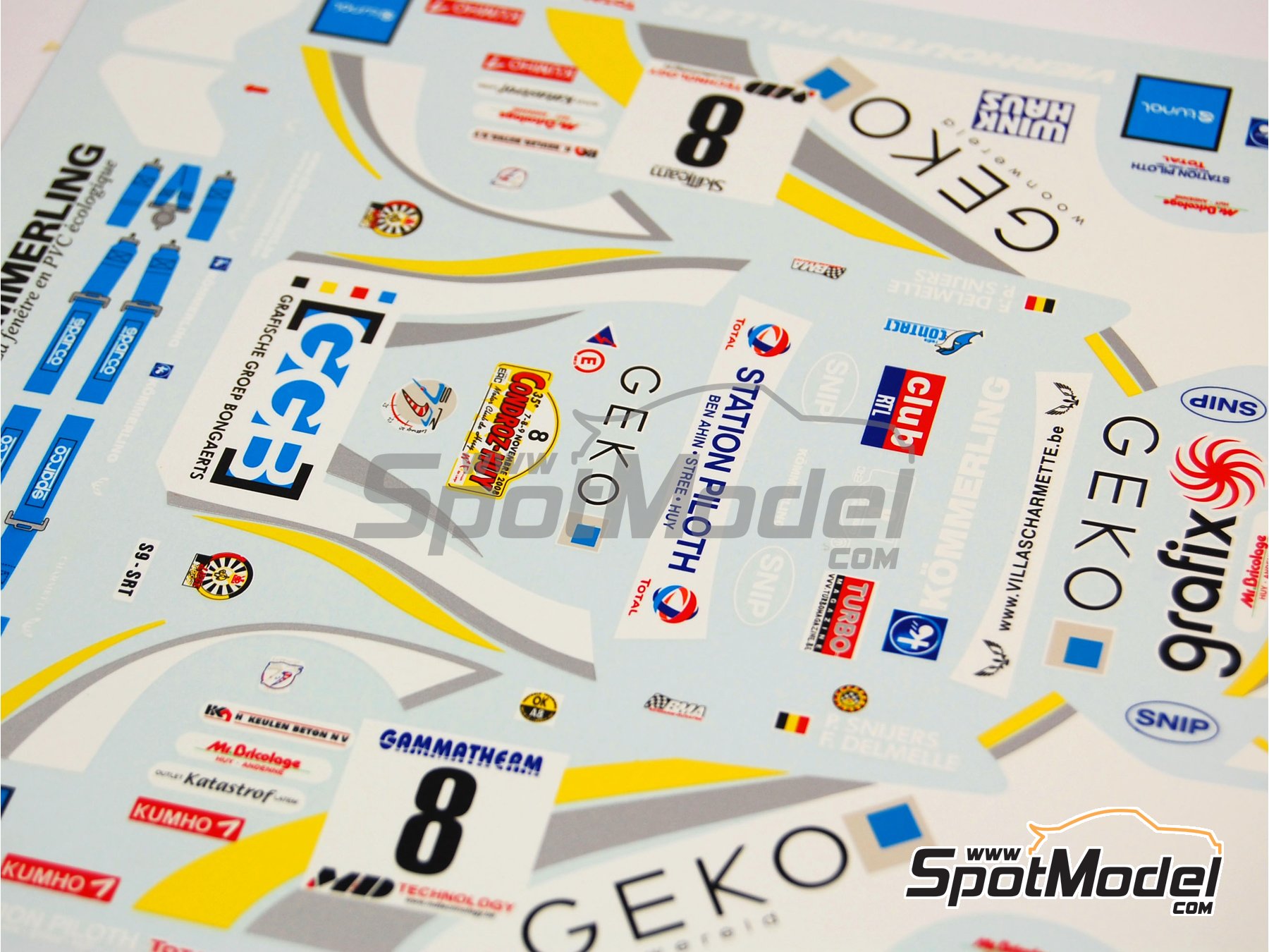 Image 5: Subaru Impreza WRC Equipo BMA patrocinado por Geko Grafix - Rally Condroz de Bélgica - Rallye du Condroz 2008 | Decoración en escala 1/24 fabricado por Renaissance Models (ref. TK24-281, tambien TK24/281)