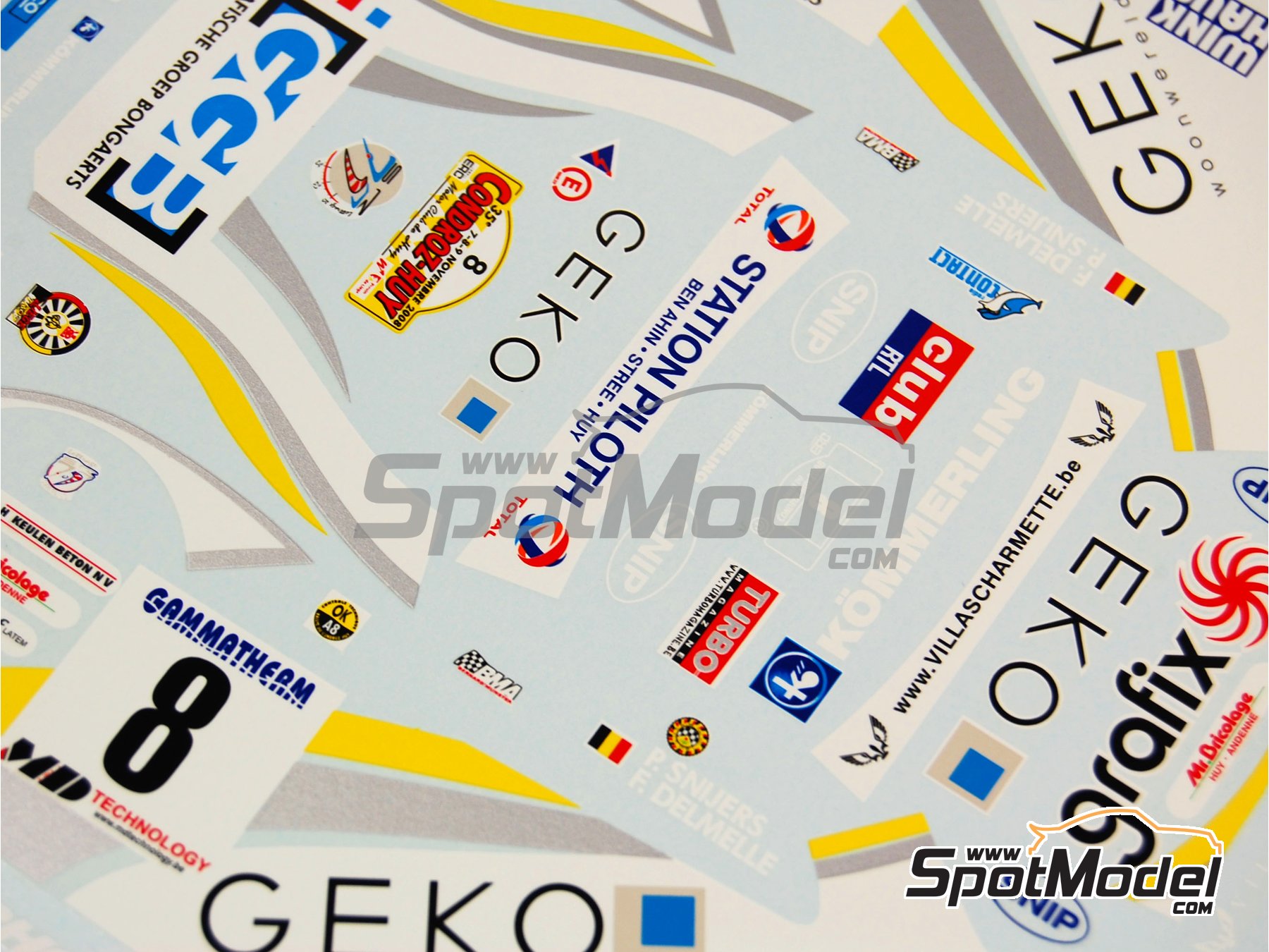 Image 7: Subaru Impreza WRC Equipo BMA patrocinado por Geko Grafix - Rally Condroz de Bélgica - Rallye du Condroz 2008 | Decoración en escala 1/24 fabricado por Renaissance Models (ref. TK24-281, tambien TK24/281)