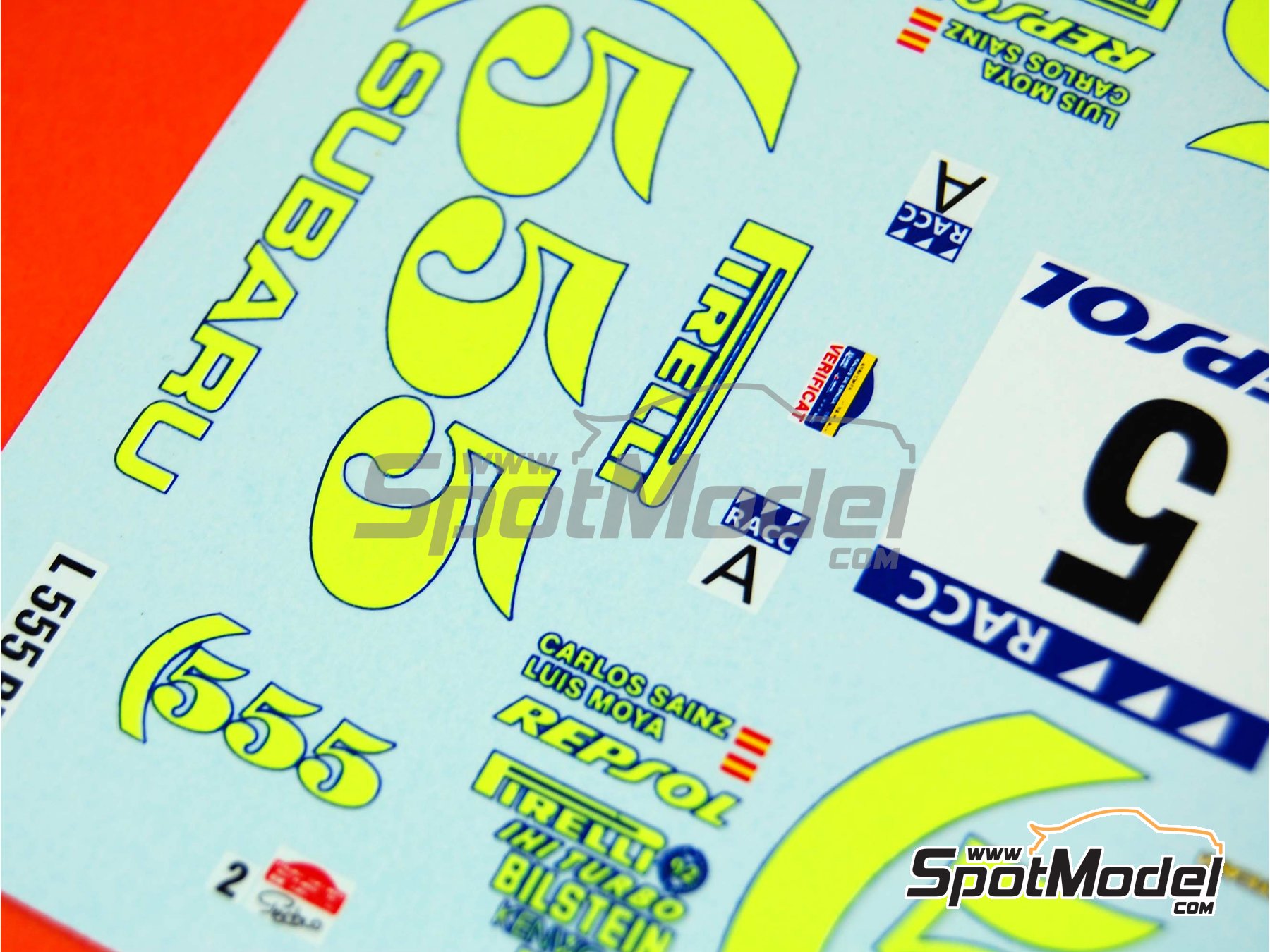 Image 8: Subaru Impreza WRX 555 Group A sponsored by Repsol - Catalunya Costa Brava Rally - Rally of Spain, Network Q RAC Rally of Great Britain 1995 | Marking / livery in 1/24 scale manufactured by Renaissance Models (ref.&nbsp;TK24-289, also TK24/289)