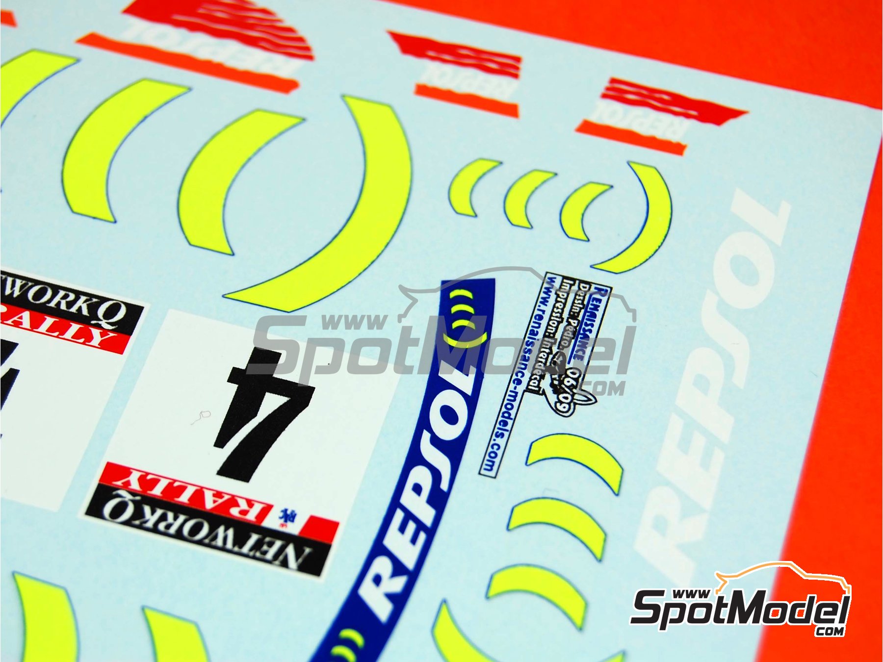 Image 11: Subaru Impreza WRX 555 Group A sponsored by Repsol - Catalunya Costa Brava Rally - Rally of Spain, Network Q RAC Rally of Great Britain 1995 | Marking / livery in 1/24 scale manufactured by Renaissance Models (ref.&nbsp;TK24-289, also TK24/289)