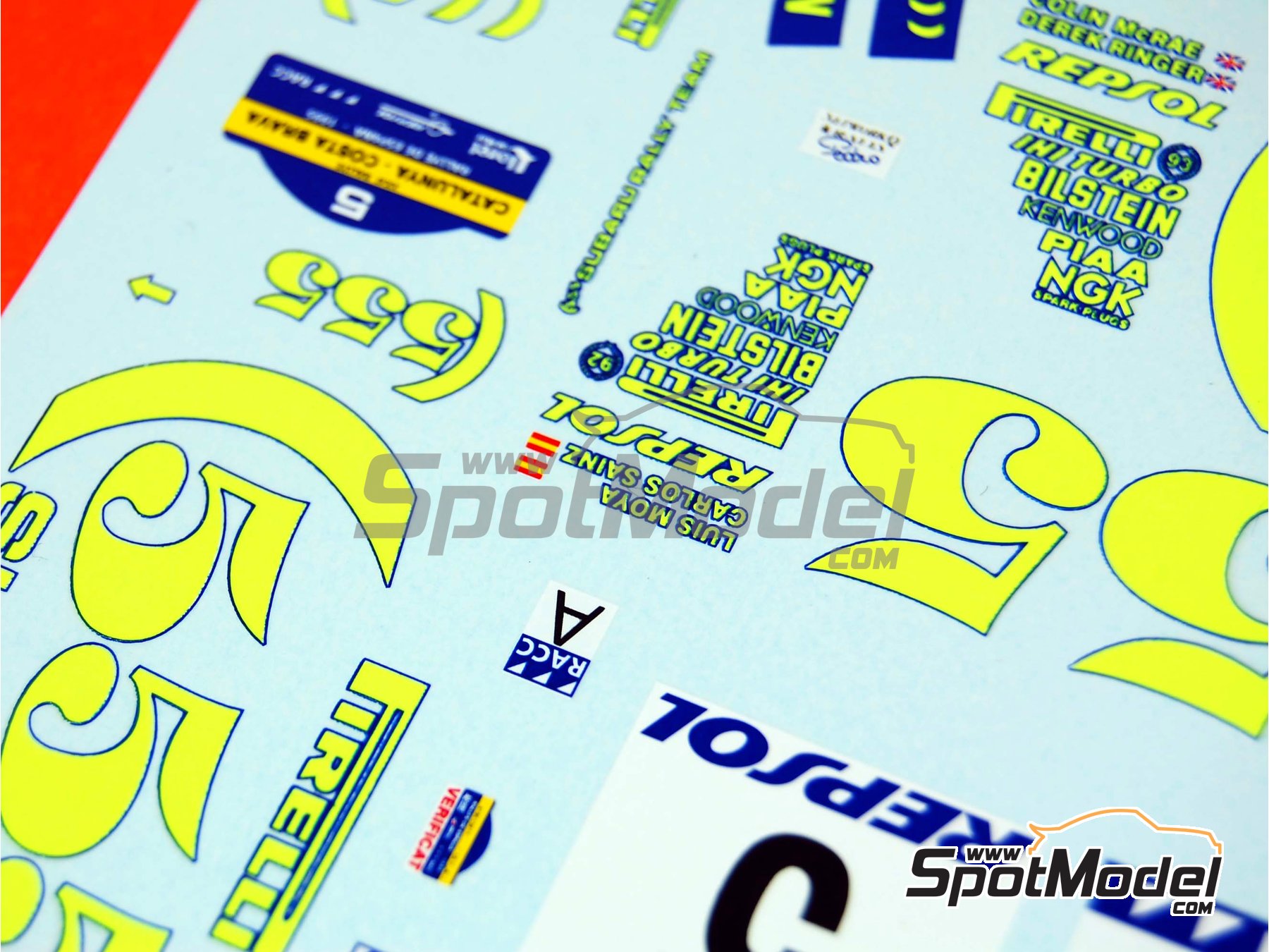 Image 14: Subaru Impreza WRX 555 Group A sponsored by Repsol - Catalunya Costa Brava Rally - Rally of Spain, Network Q RAC Rally of Great Britain 1995 | Marking / livery in 1/24 scale manufactured by Renaissance Models (ref.&nbsp;TK24-289, also TK24/289)