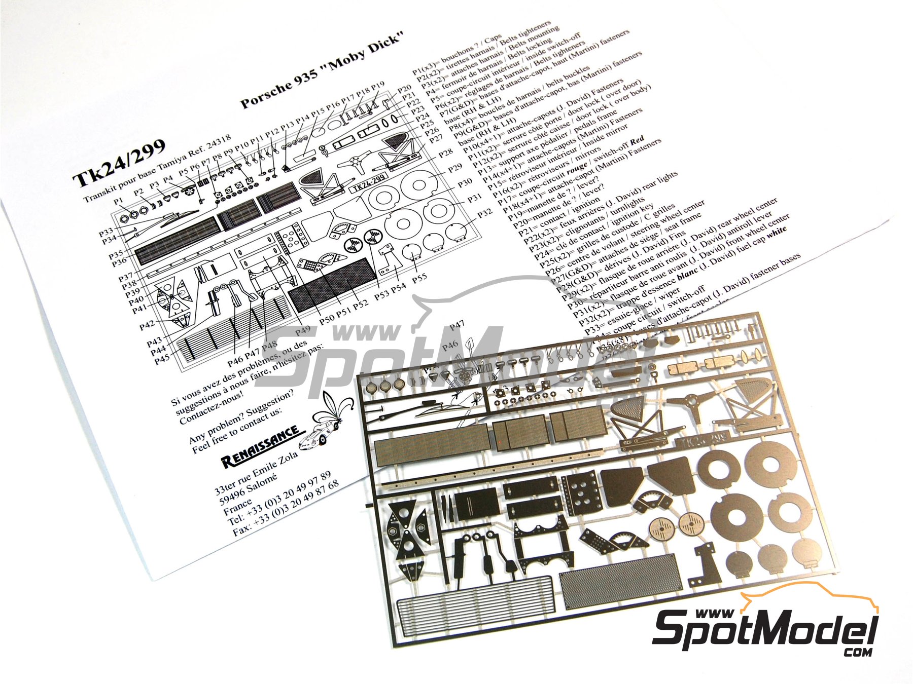 Image 1: Porsche 935/78 Moby Dick | Set de mejora y detallado en escala&nbsp;1/24 fabricado por Renaissance Models (ref.&nbsp;TK24-299, tambien TK24/299)