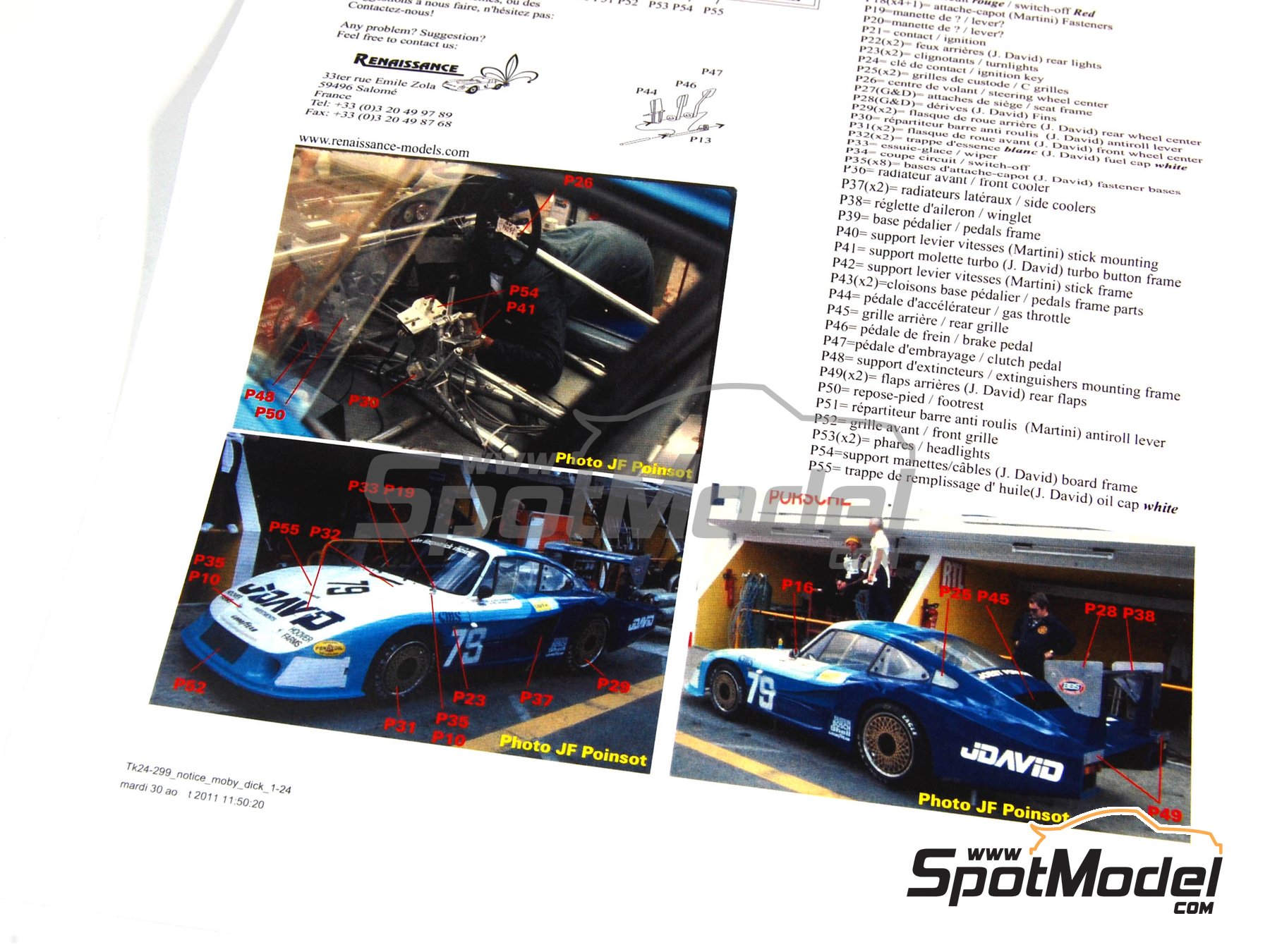 Image 8: Porsche 935/78 Moby Dick | Set de mejora y detallado en escala&nbsp;1/24 fabricado por Renaissance Models (ref.&nbsp;TK24-299, tambien TK24/299)