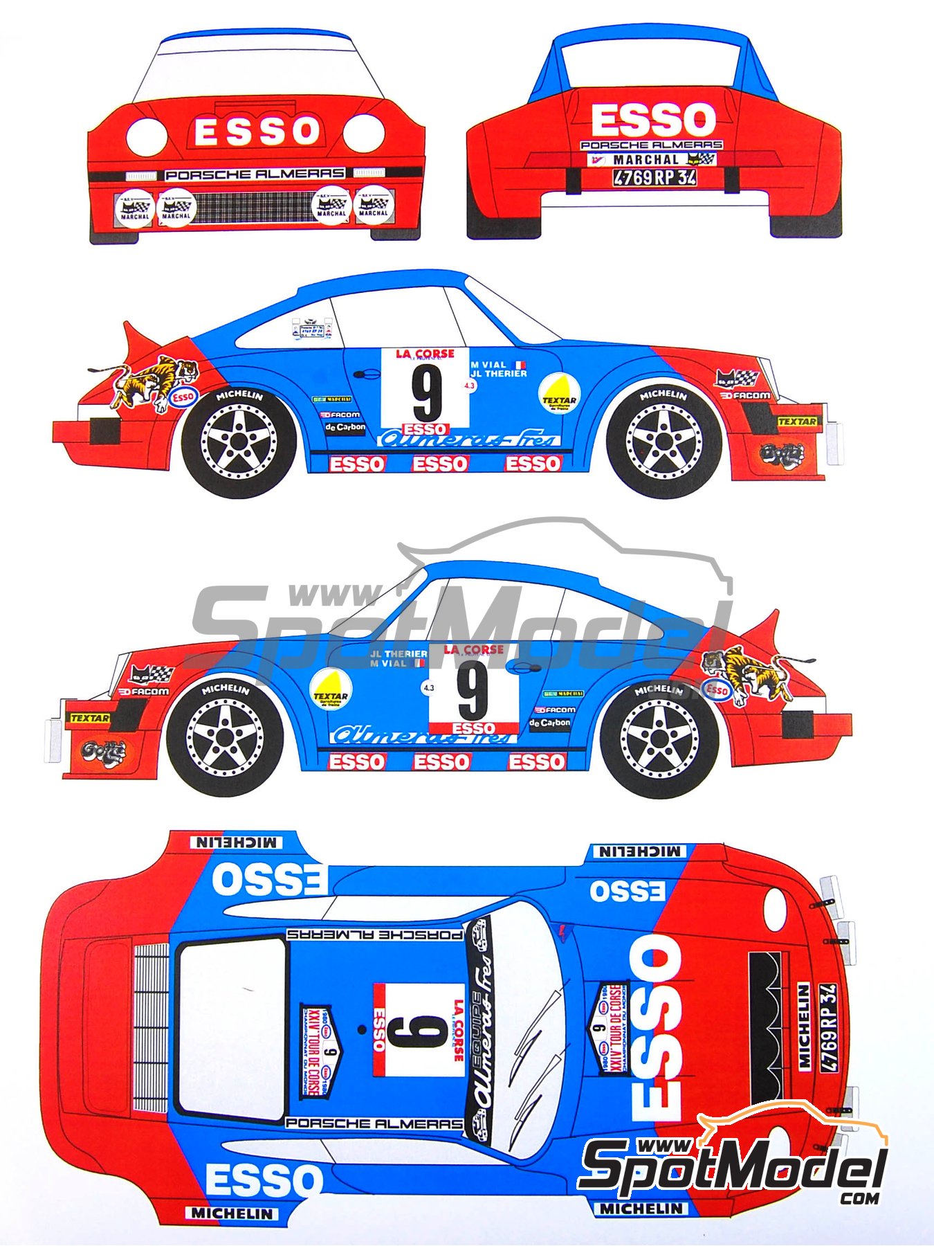 DECALS 1/24 REF 0555 PORSCHE 911 VINCENT TOUR DE CORSE 1981 RALLYE RALLY WRC 