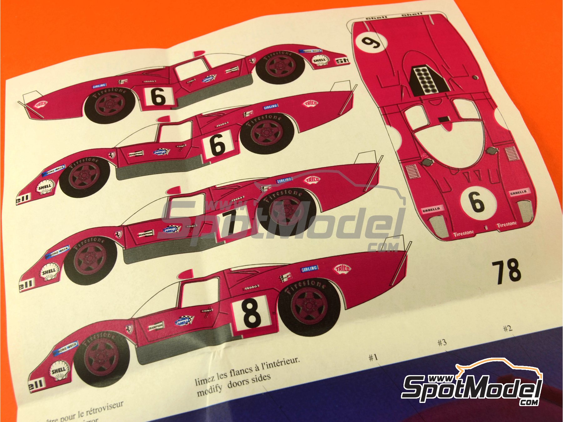 Image 1: Ferrari 512S Long Tail SEFAC Ferrari Team - 24 Hours Le Mans 1970 | Marking / livery in 1/24 scale manufactured by Renaissance Models (ref.&nbsp;TK24-305, also TK24/305)