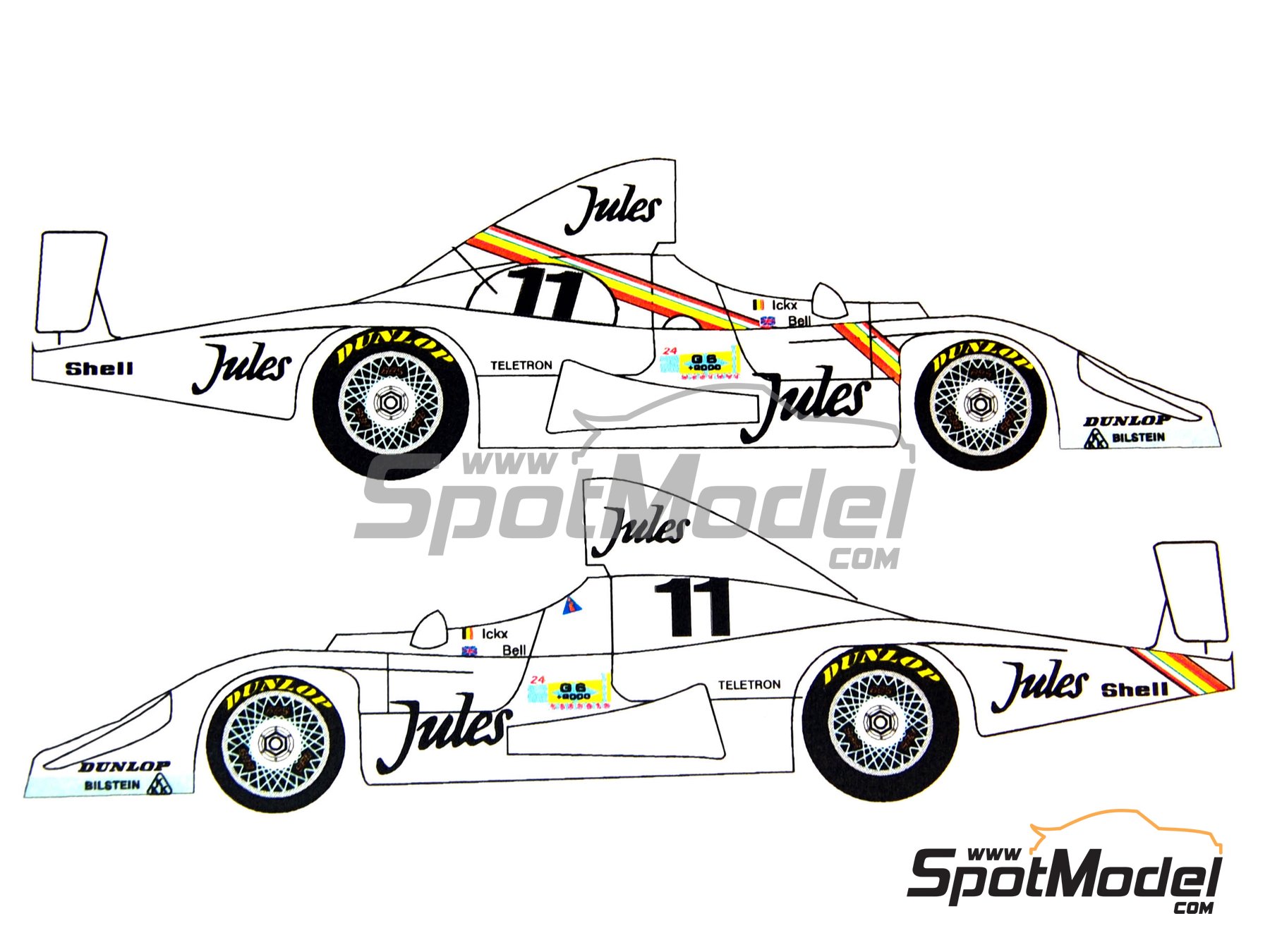 Image 1: Porsche 936 patrocinado por Jules - 24 Horas de Le Mans 1981 | Decoraci&oacute;n en escala&nbsp;1/24 fabricado por Renaissance Models (ref.&nbsp;TK24-306, tambien TK24/306)